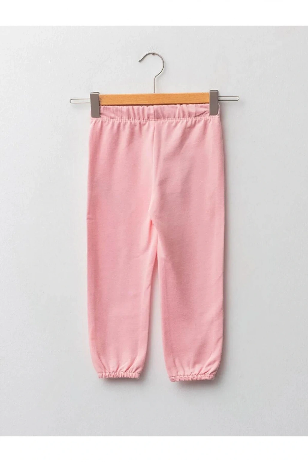 LCW baby Pembe Beli Lastikli Baskılı Kız Bebek Jogger Eşofman Alt