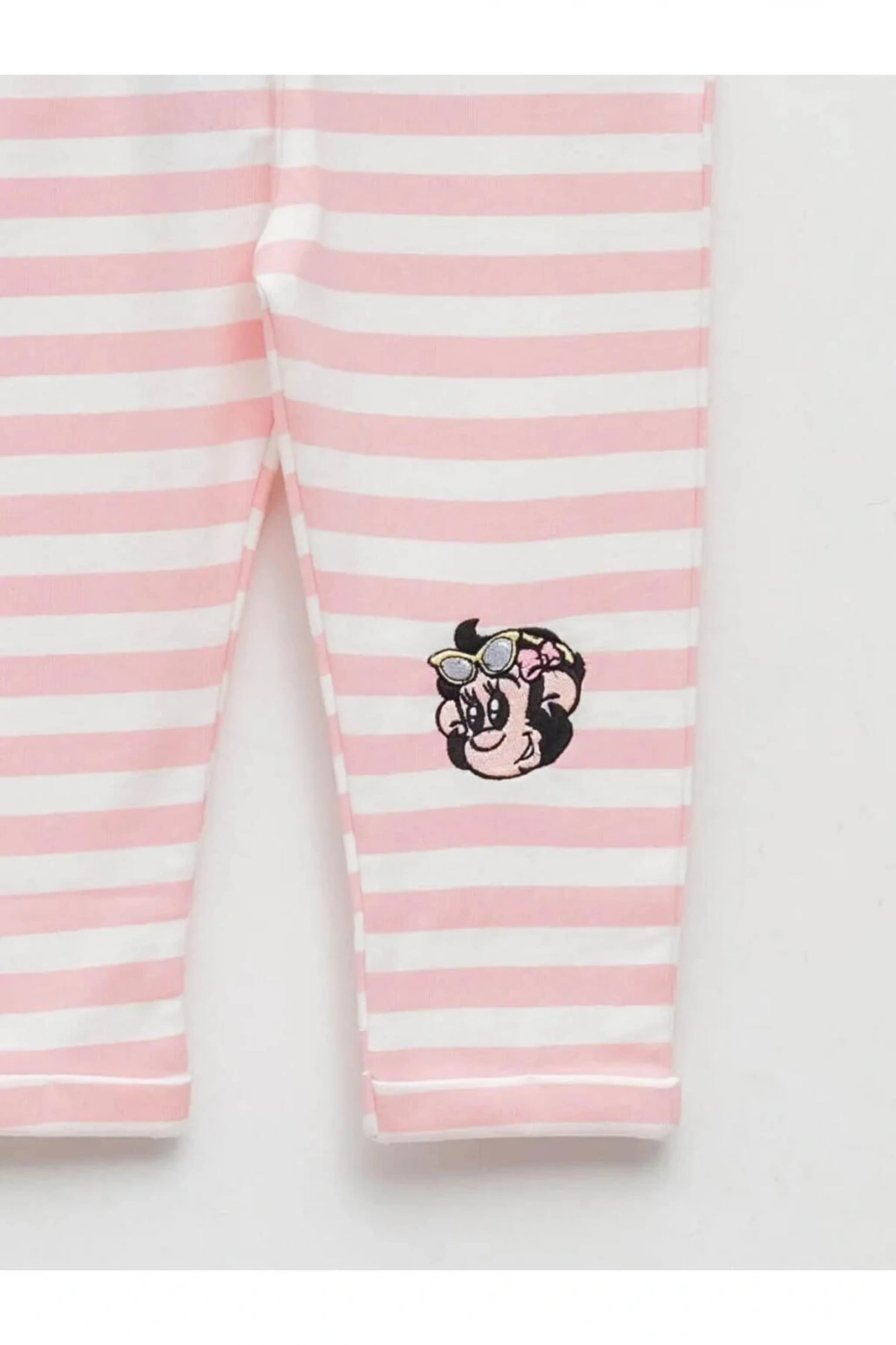 LCW baby Pembe Beli Lastikli Nostaljik Maymun Baskılı Pamuklu Bebek Eşofman Alt