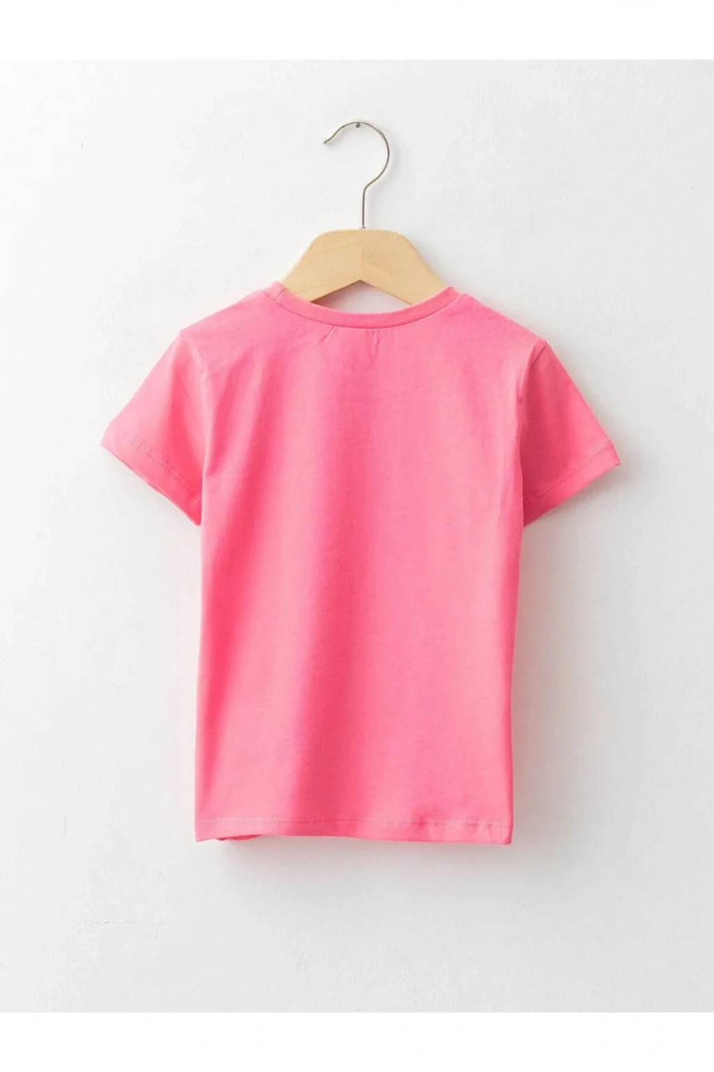 LCW baby Pembe Bisiklet Yaka Kısa Kollu Baskılı Erkek Bebek Tişört