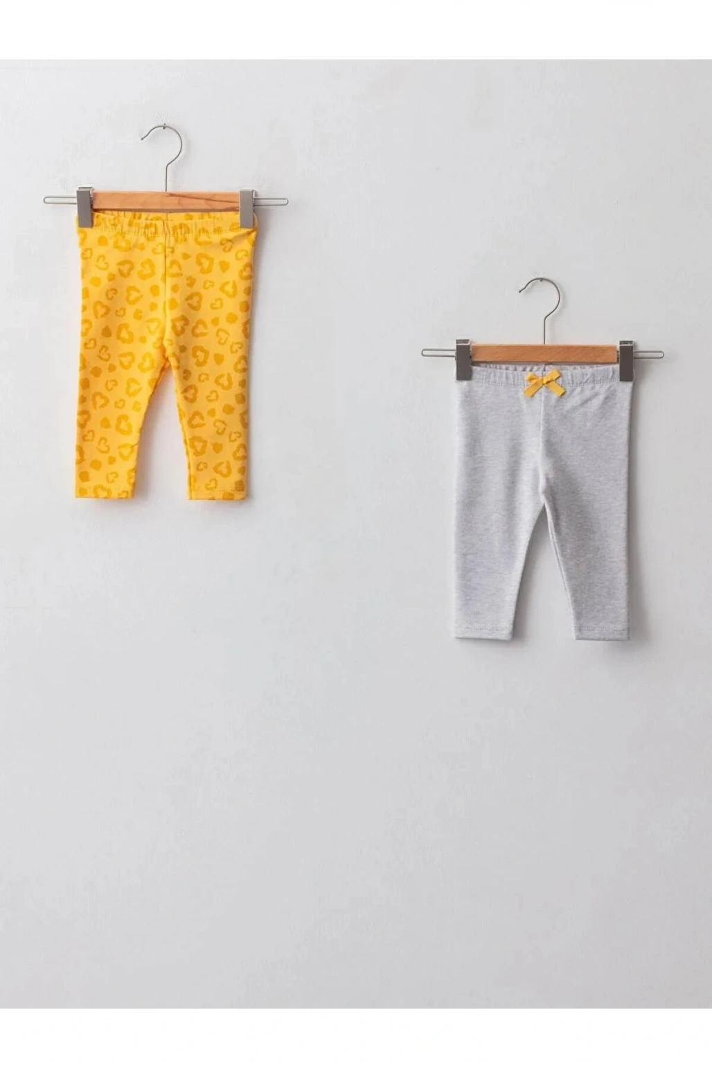 LCW baby Sarı Beli Lastikli Baskılı Kız Bebek Tayt 2li