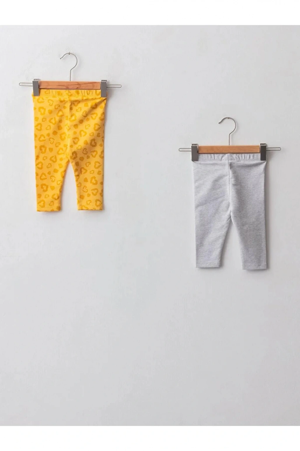 LCW baby Sarı Beli Lastikli Baskılı Kız Bebek Tayt 2li