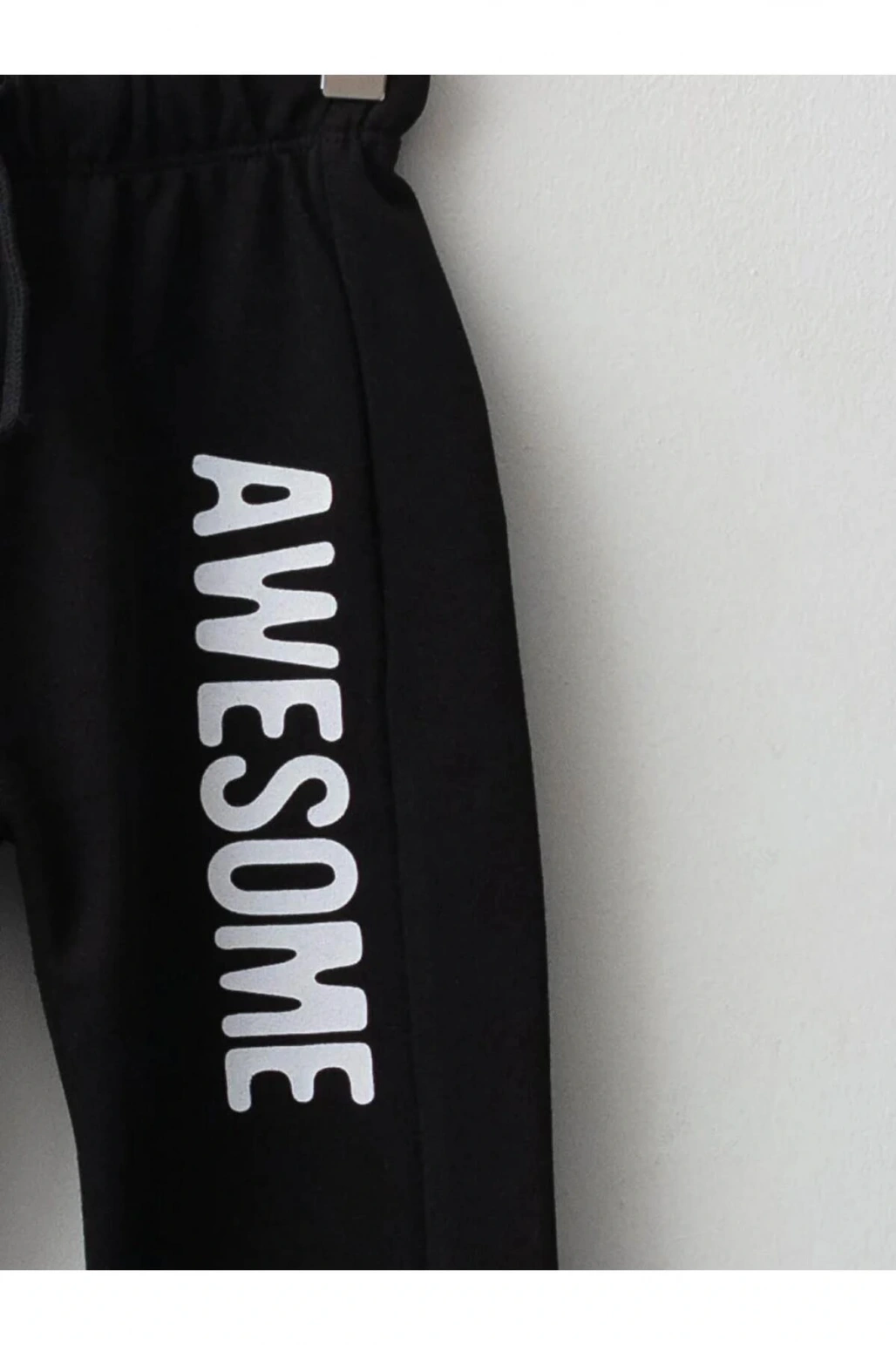 LCW baby Siyah Beli Lastikli Baskılı Erkek Bebek Jogger Eşofman Alt