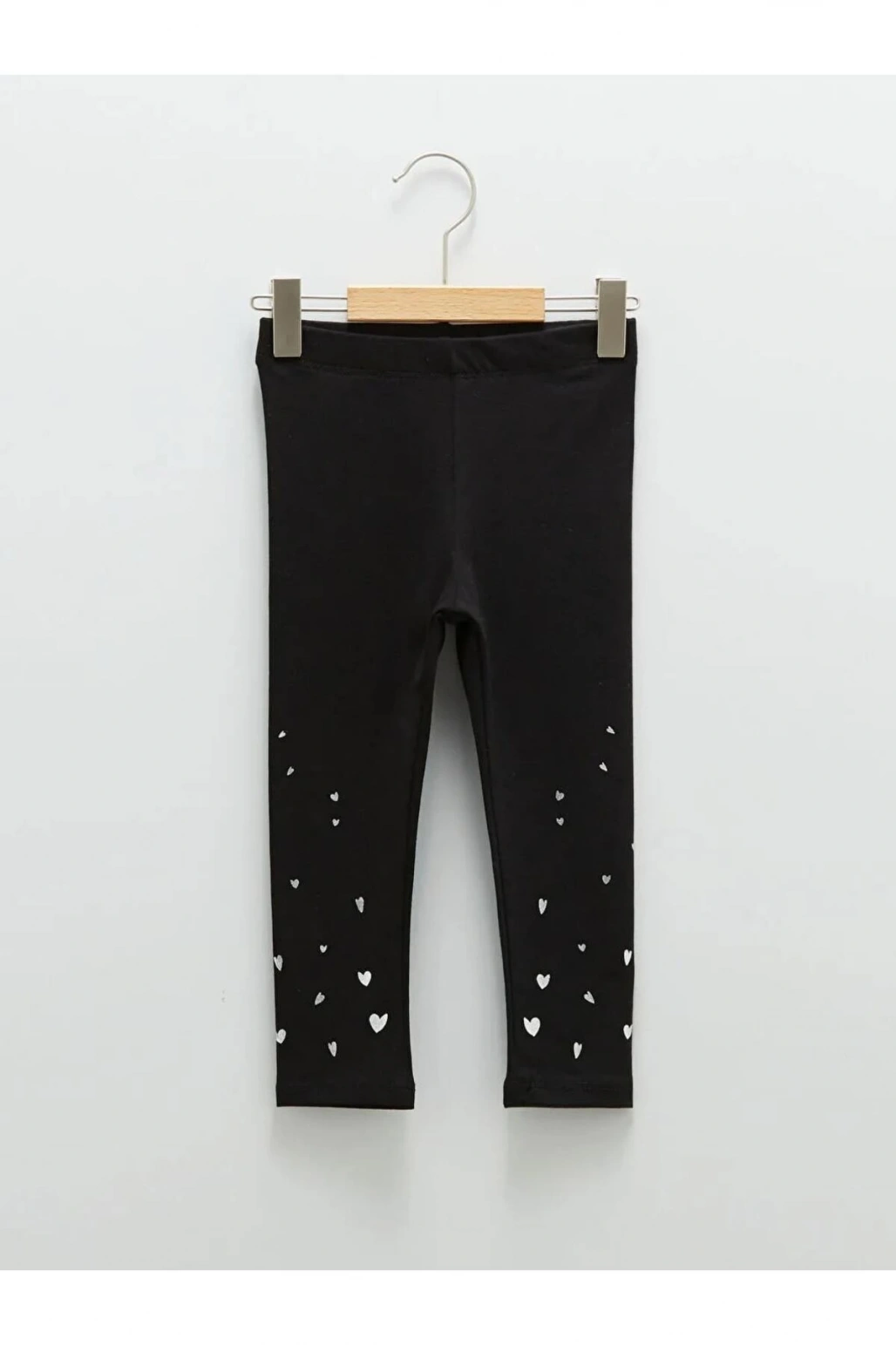 LCW baby Siyah Beli Lastikli Baskılı Kız Bebek Tayt