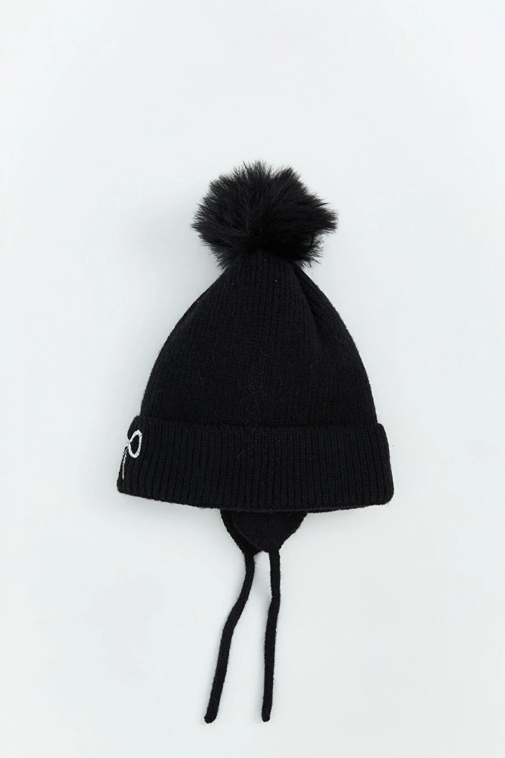 LCW baby Siyah Fiyonk Nakışlı Kız Bebek Bere