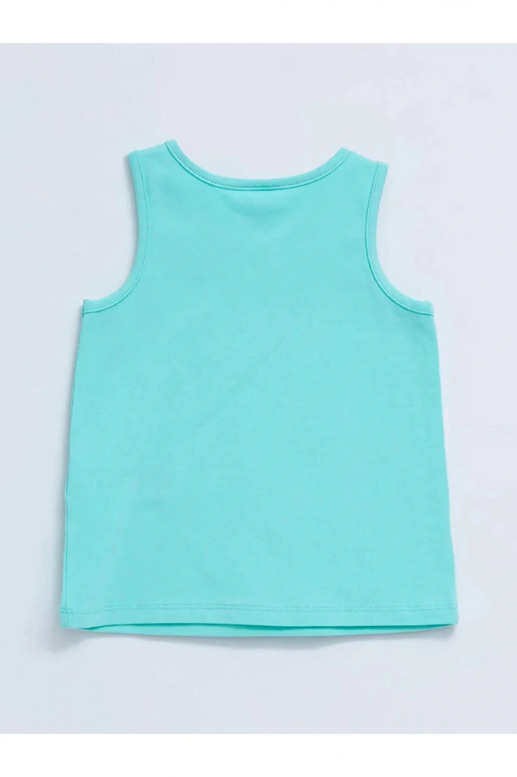 LCW baby Turkuaz Bisiklet Yaka Baskılı Kız Bebek Atlet