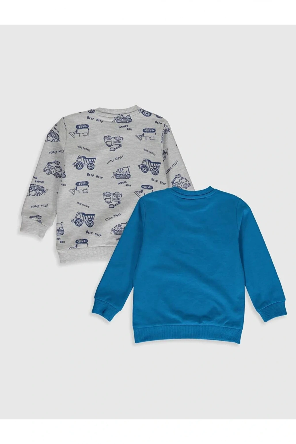 LCW baby Turkuaz Erkek Bebek Baskılı Sweatshirt 2li