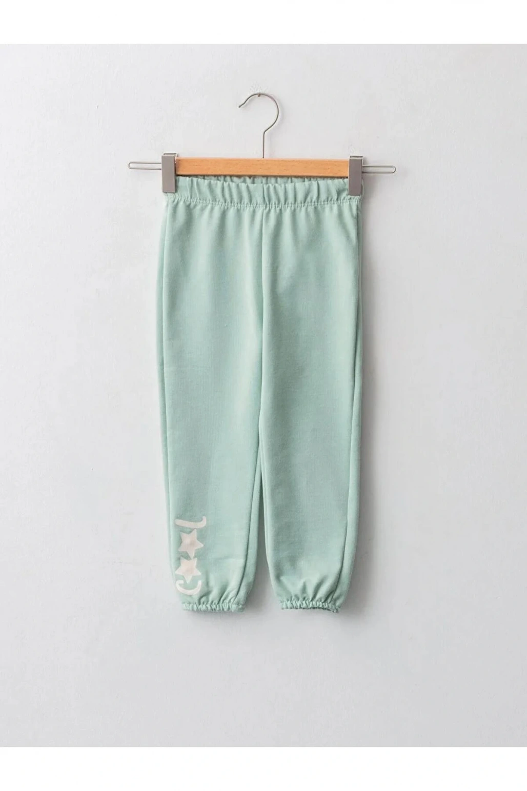 LCW baby Yeşil Beli Lastikli Baskılı Kız Bebek Jogger Eşofman Alt