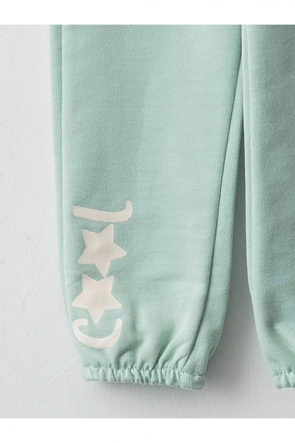 LCW baby Yeşil Beli Lastikli Baskılı Kız Bebek Jogger Eşofman Alt