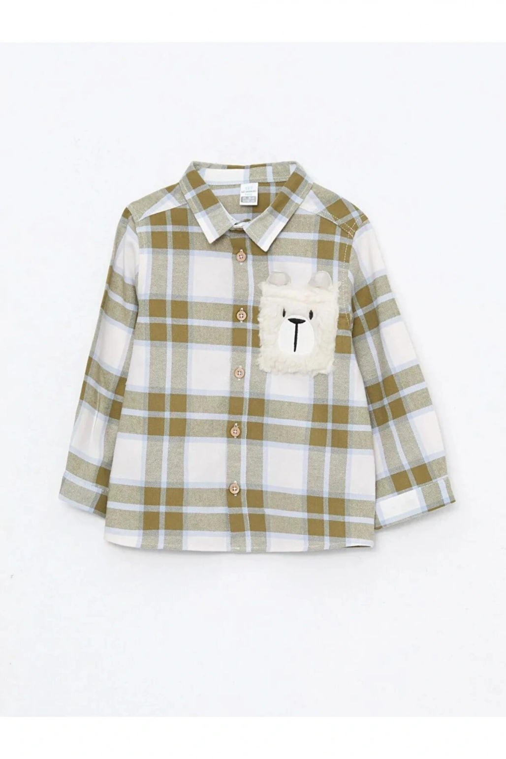 LCW baby Yeşil Uzun Kollu Ekose Desenli Pamuklu Erkek Bebek Gömlek
