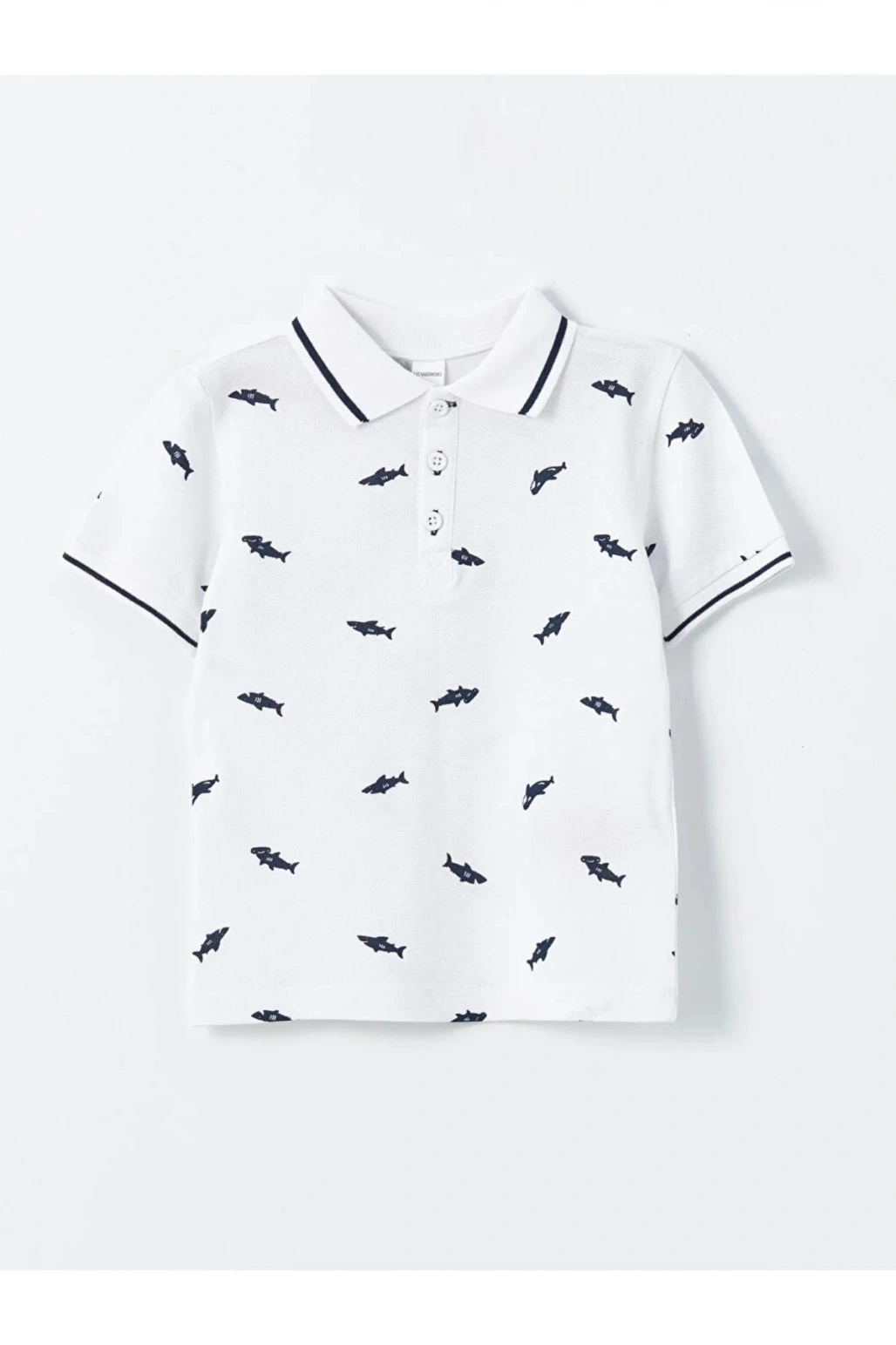 LCW baby Polo Yaka Baskılı Erkek Bebek Tişört ve Şort 2li Takım