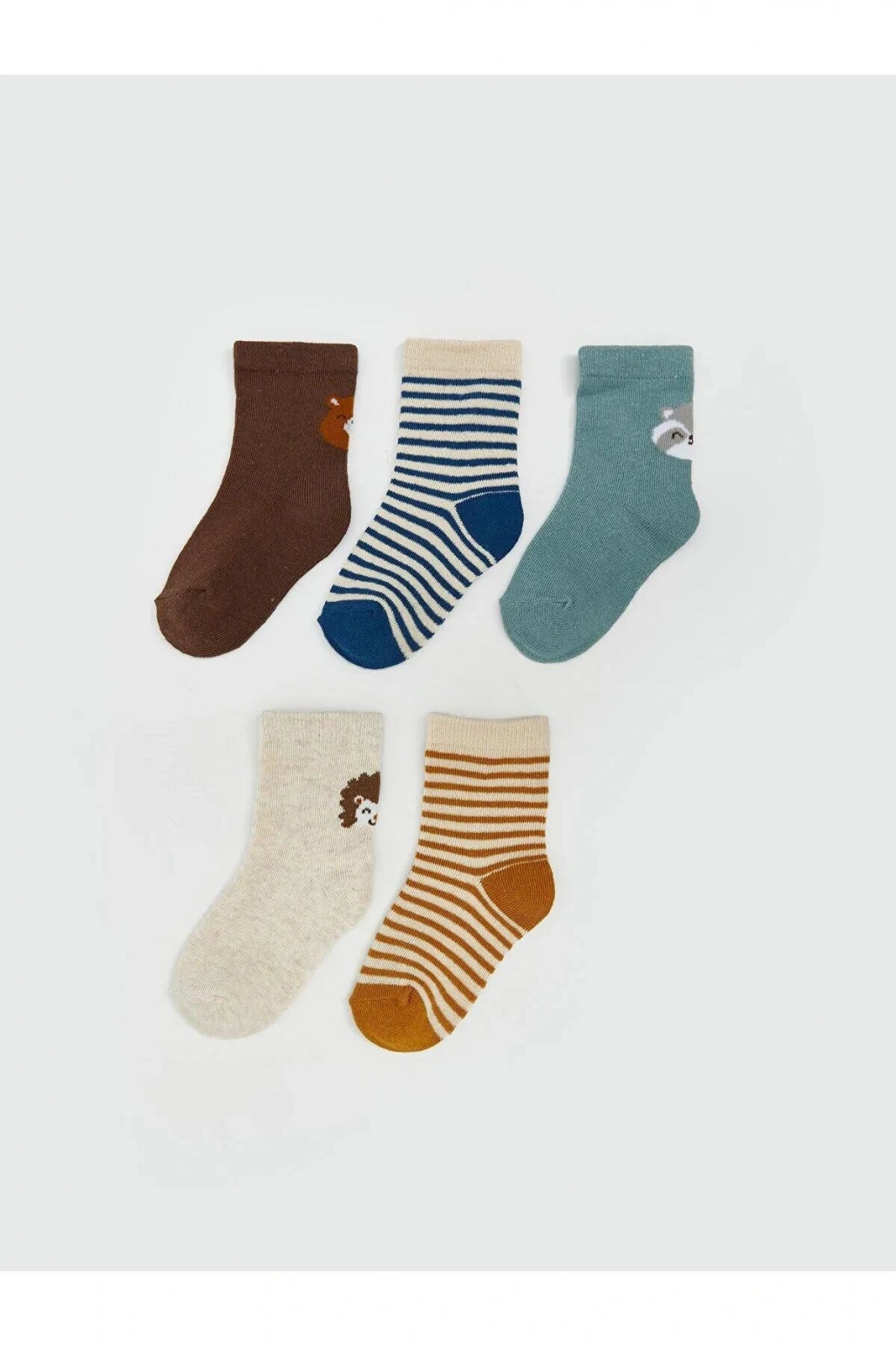 LCW Baskılı Erkek Bebek Soket Çorap 5li (W5)