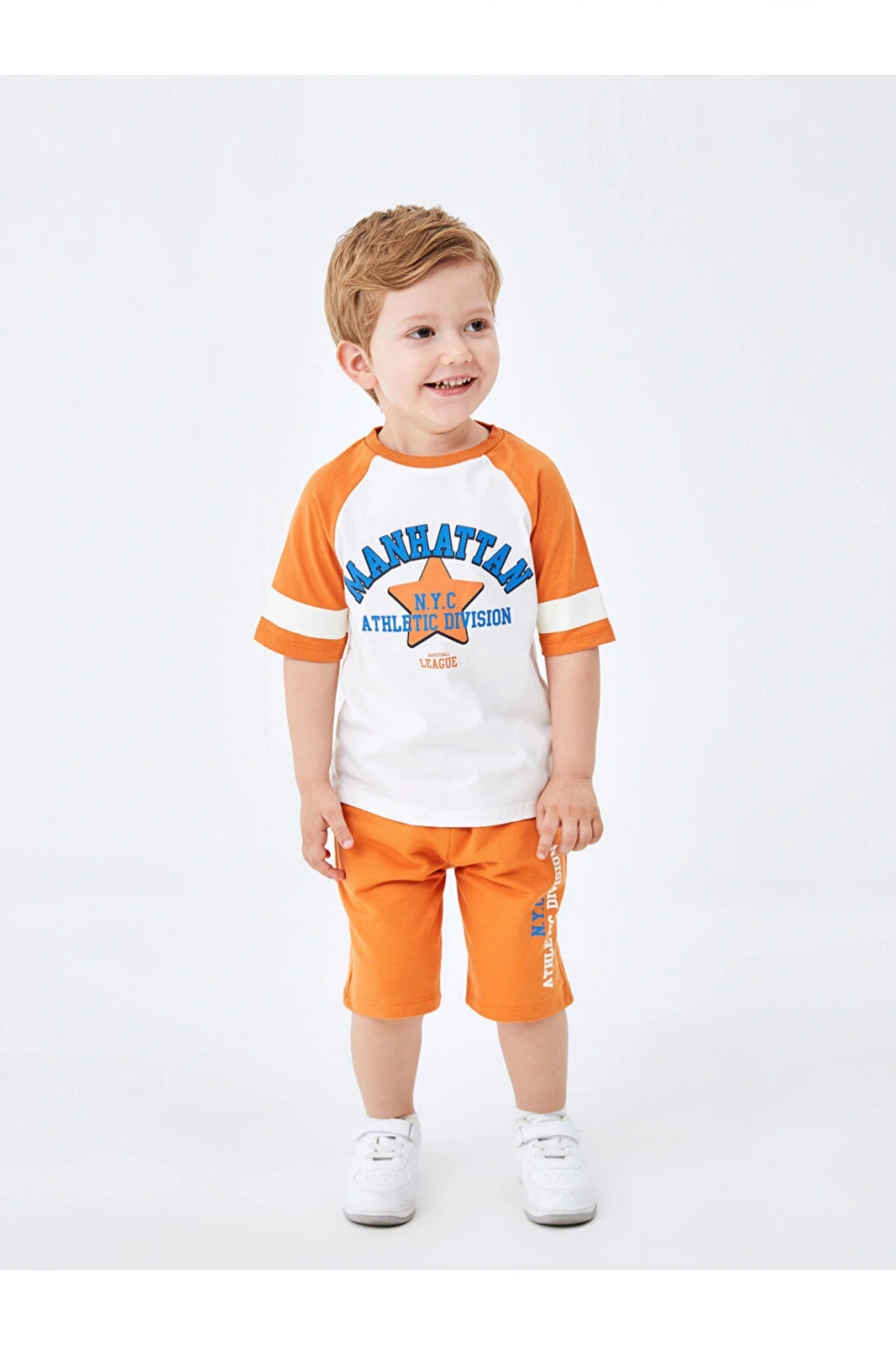 Lcw Bisiklet Yaka Baskılı Erkek Bebek Tişört Ve Şort 2li Takım