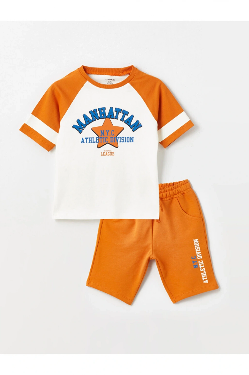 Lcw Bisiklet Yaka Baskılı Erkek Bebek Tişört Ve Şort 2li Takım