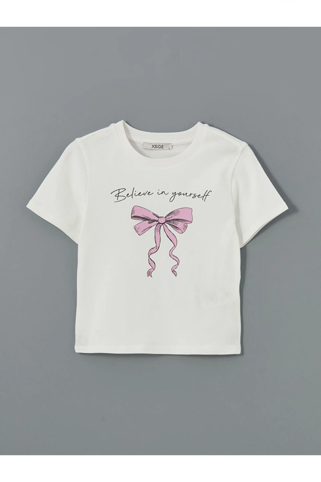 LCW Bisiklet Yaka Baskılı Kadın Tişört