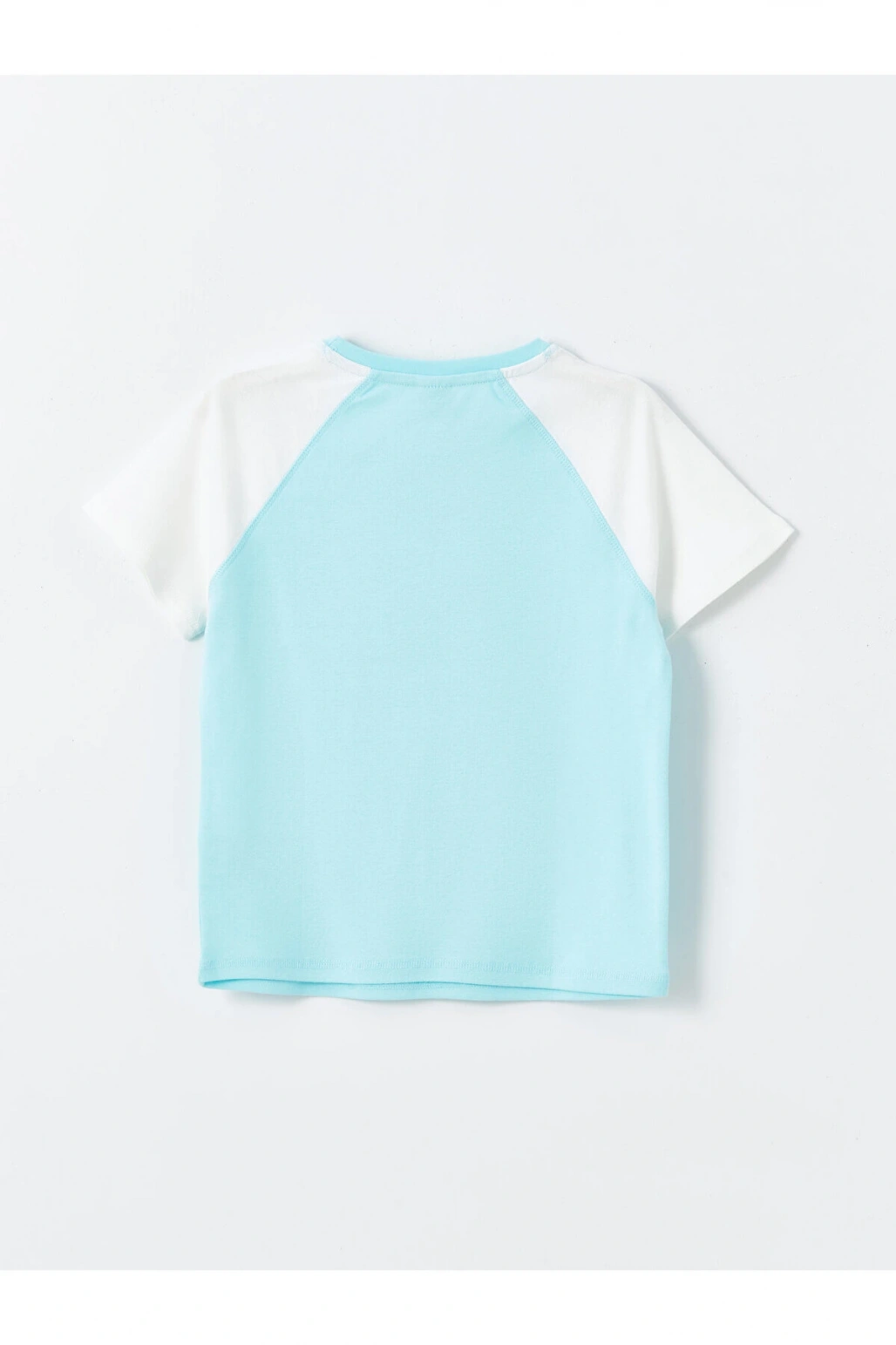 LCW Bisiklet Yaka Baskılı Kısa Kollu Kız Çocuk Crop Tişört