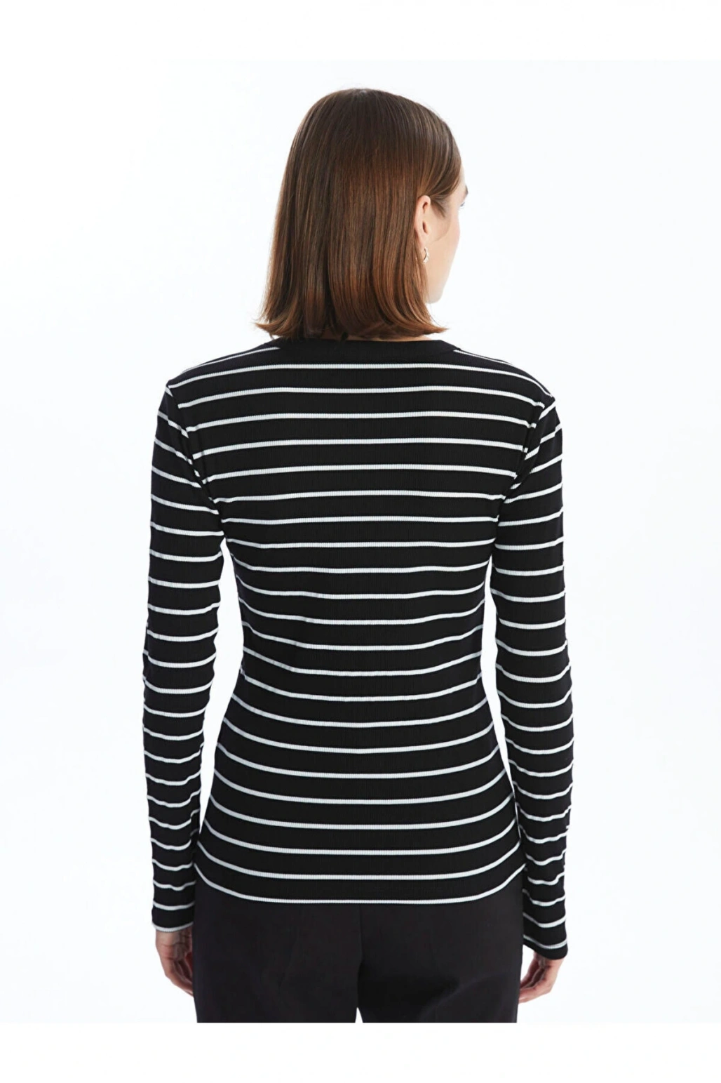 LCW Bisiklet Yaka Çizgili Kadın Body