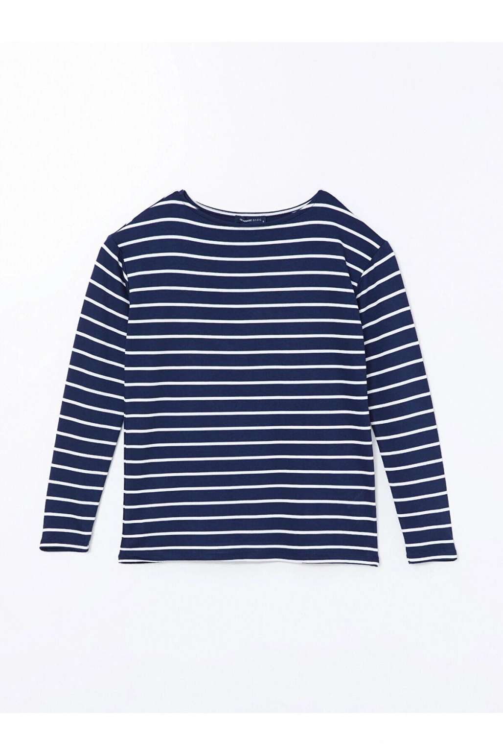 LCW Bisiklet Yaka Çizgili Kadın Tişört