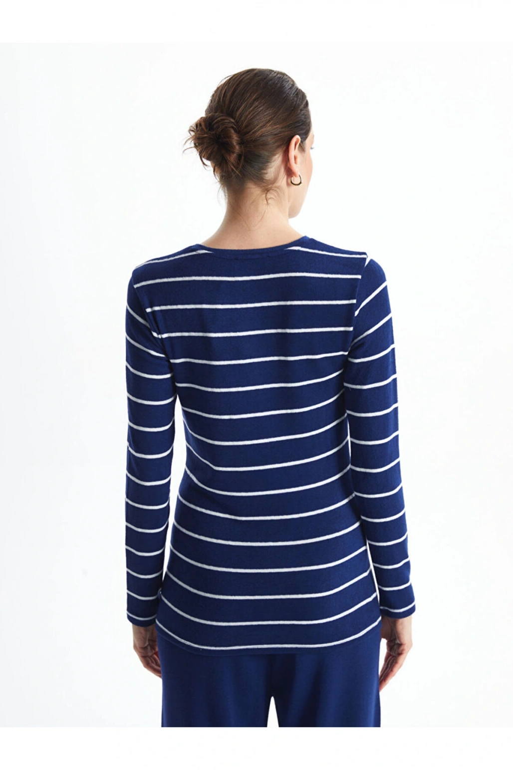 LCW Bisiklet Yaka Çizgili Kadın Tişört