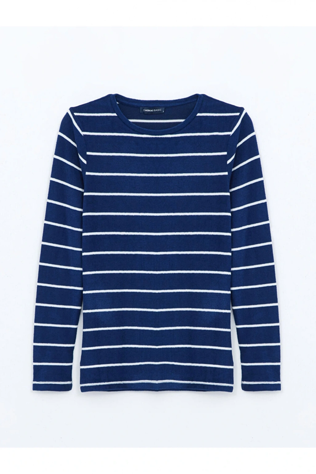 LCW Bisiklet Yaka Çizgili Kadın Tişört