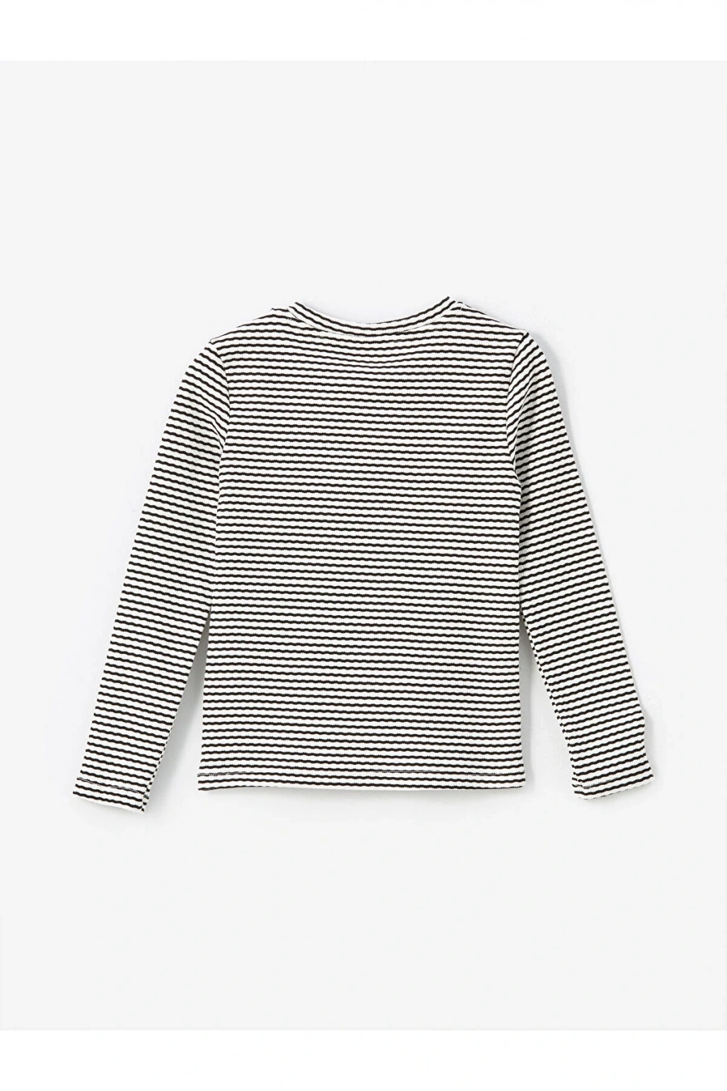 LCW Bisiklet Yaka Çizgili Uzun Kollu Kız Çocuk Tişört