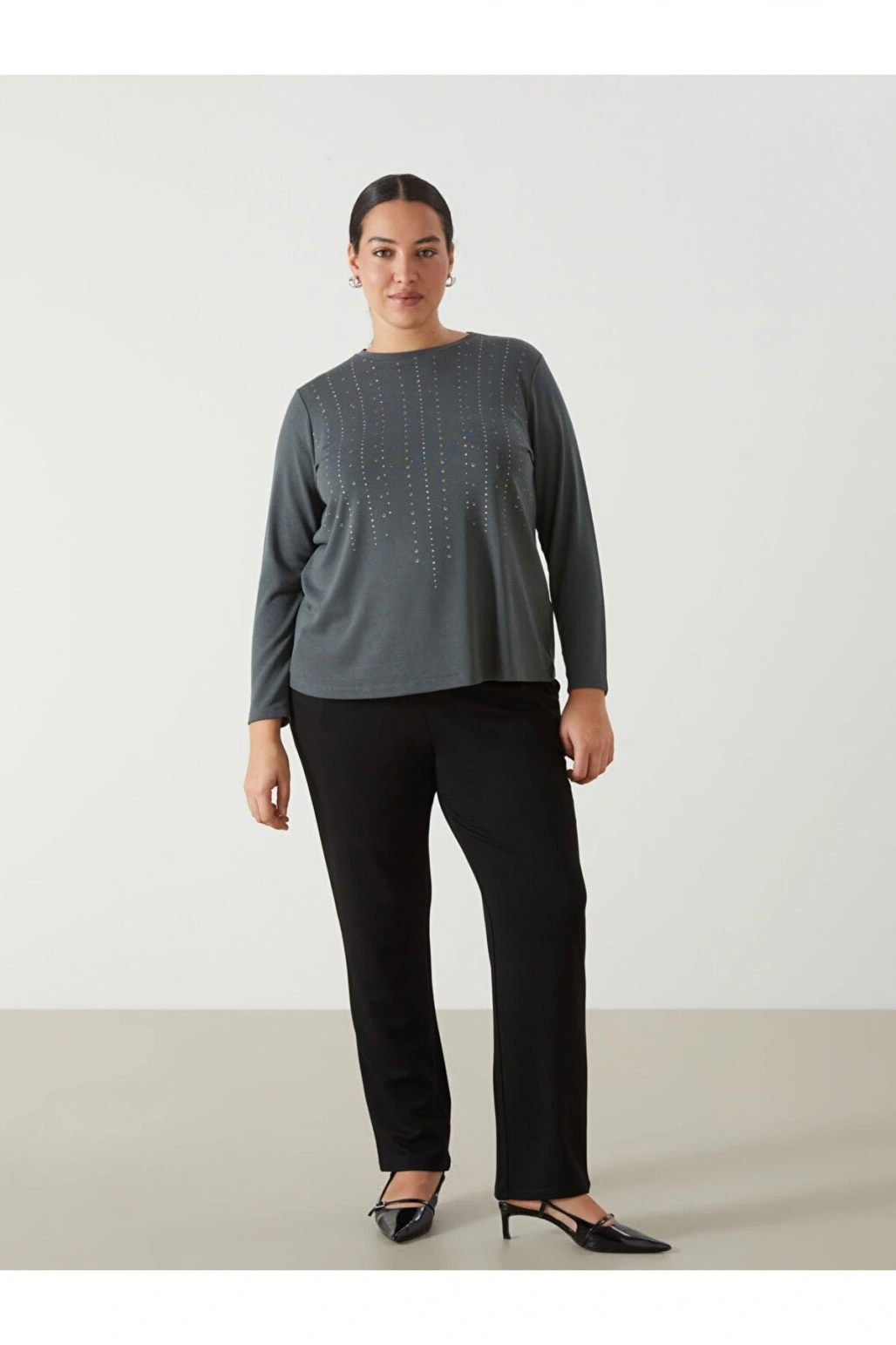 LCW Bisiklet Yaka Desenli Kadın Bluz