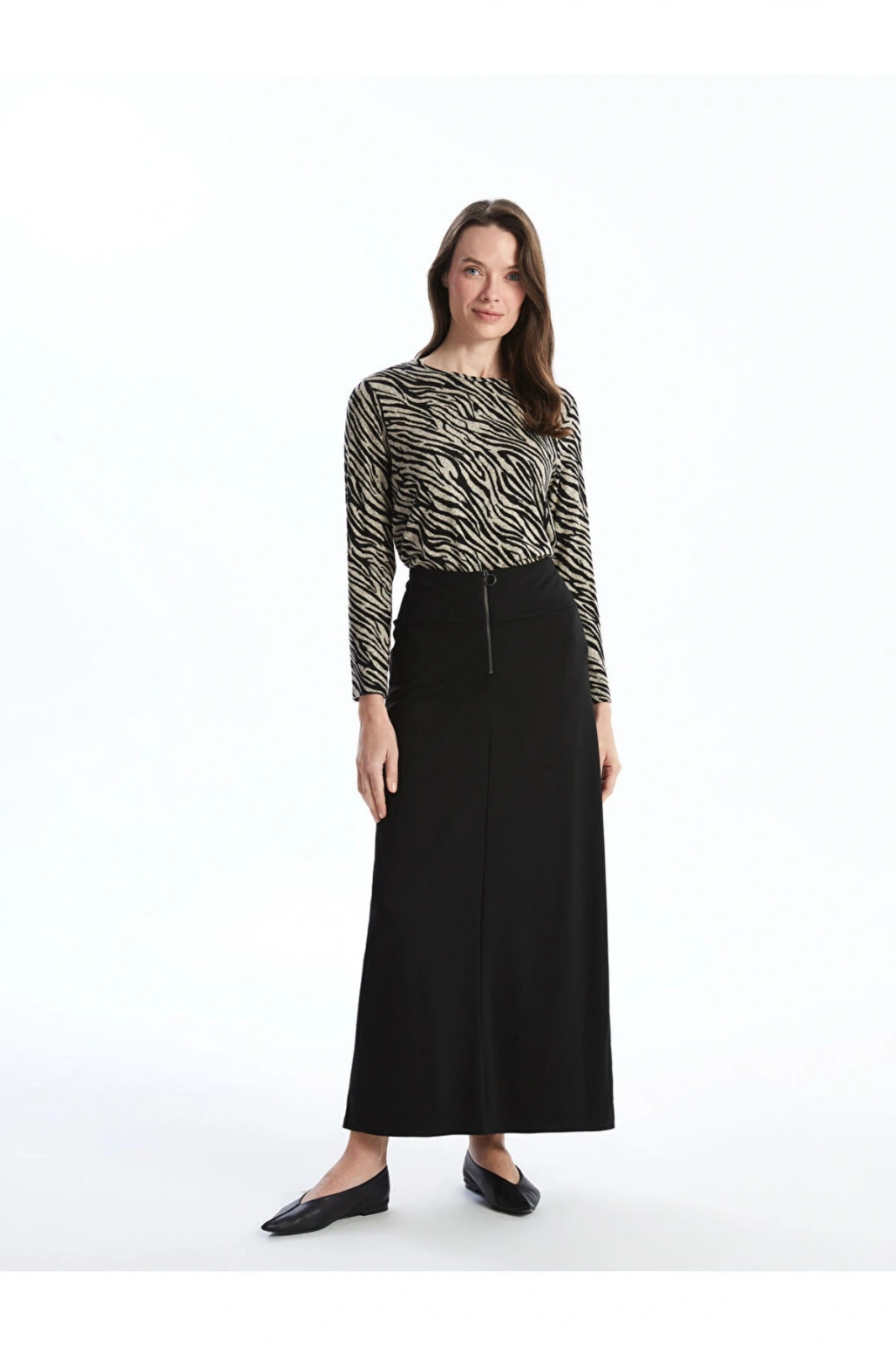 LCW Bisiklet Yaka Desenli Kadın Bluz