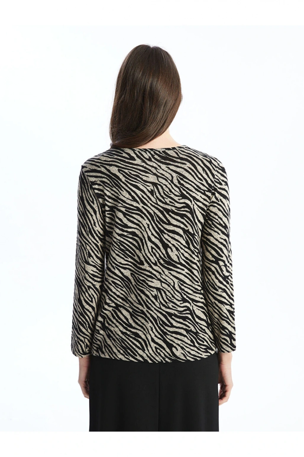 LCW Bisiklet Yaka Desenli Kadın Bluz