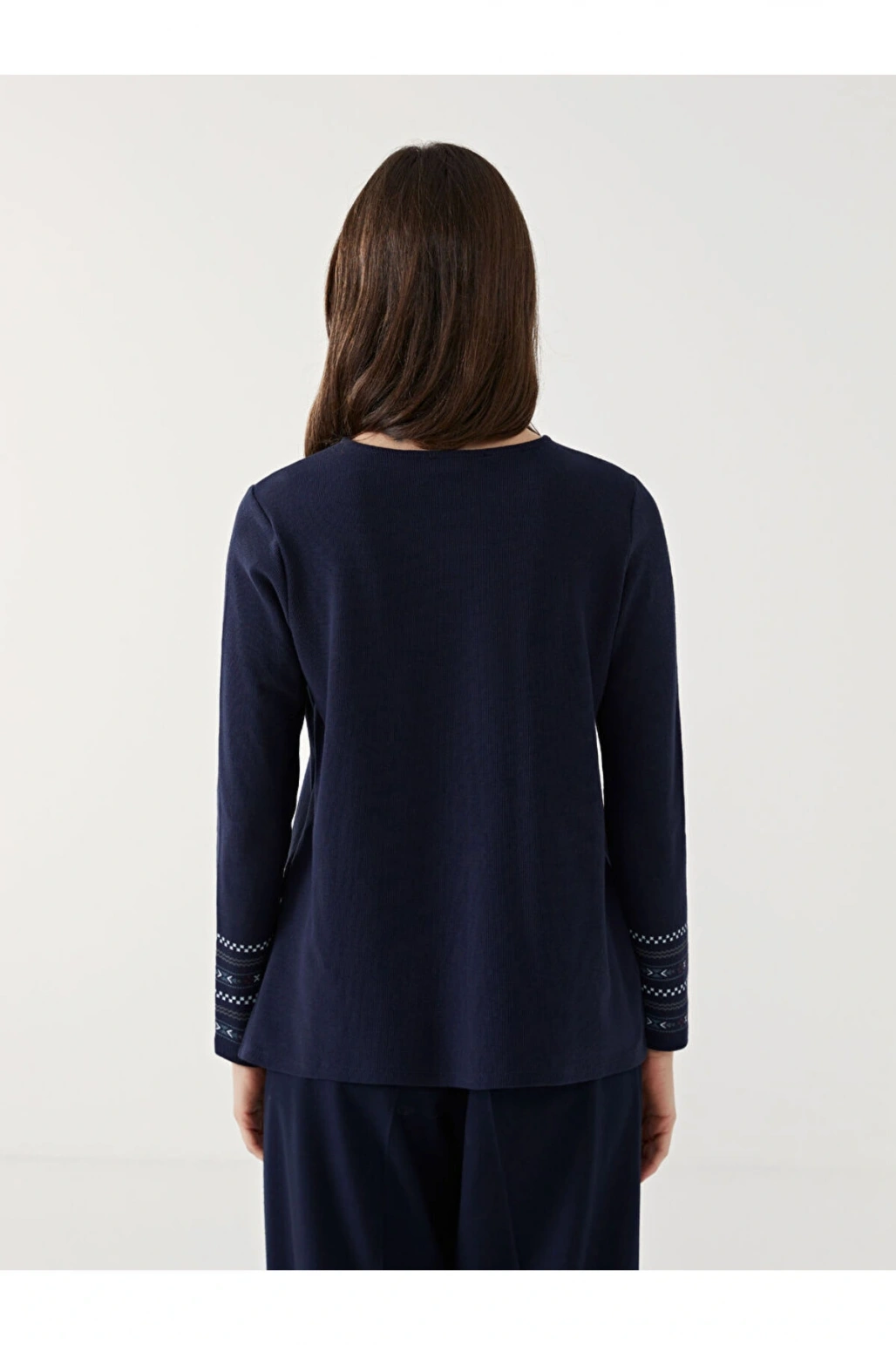 LCW Bisiklet Yaka Desenli Kadın Bluz