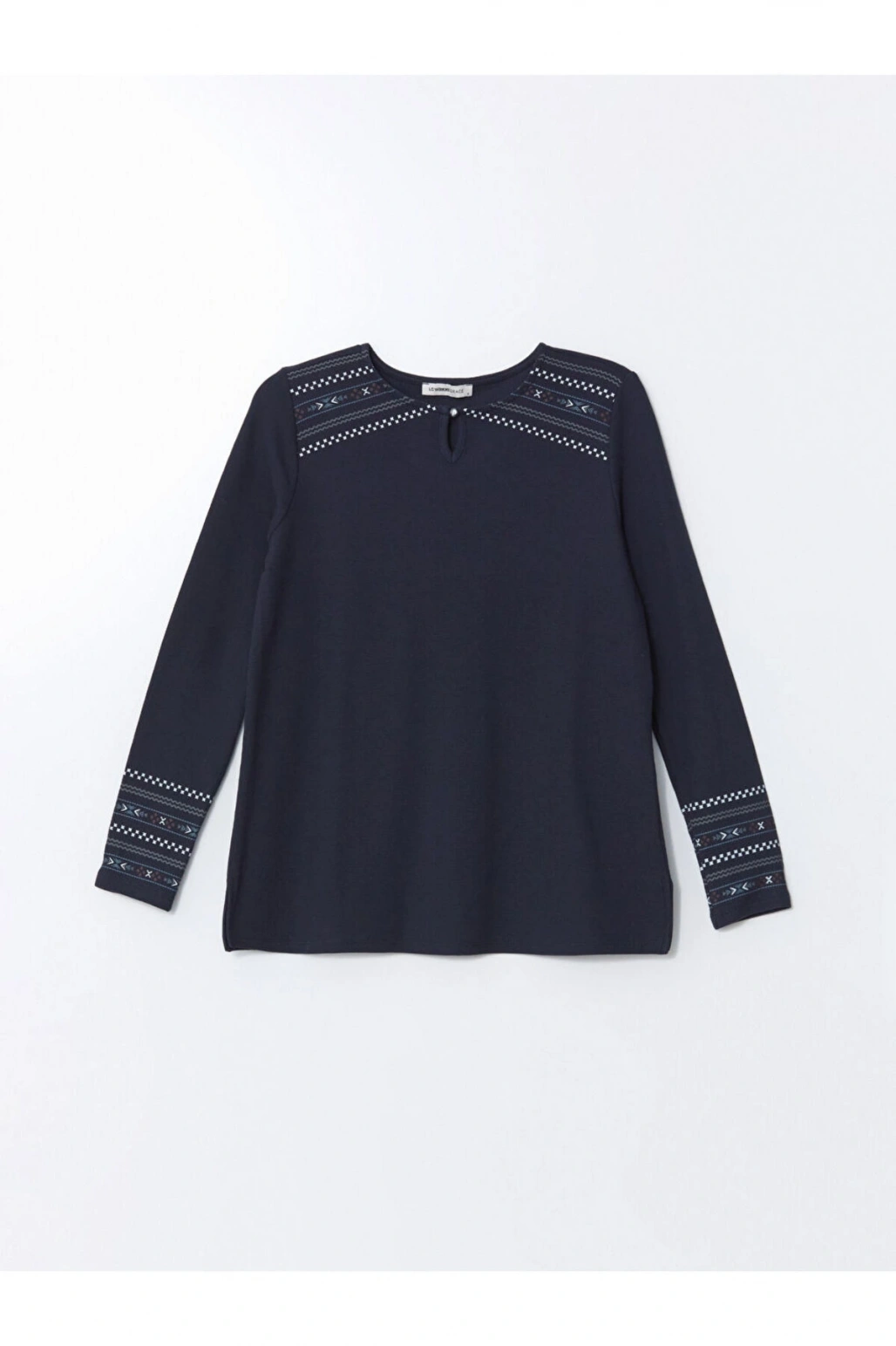 LCW Bisiklet Yaka Desenli Kadın Bluz