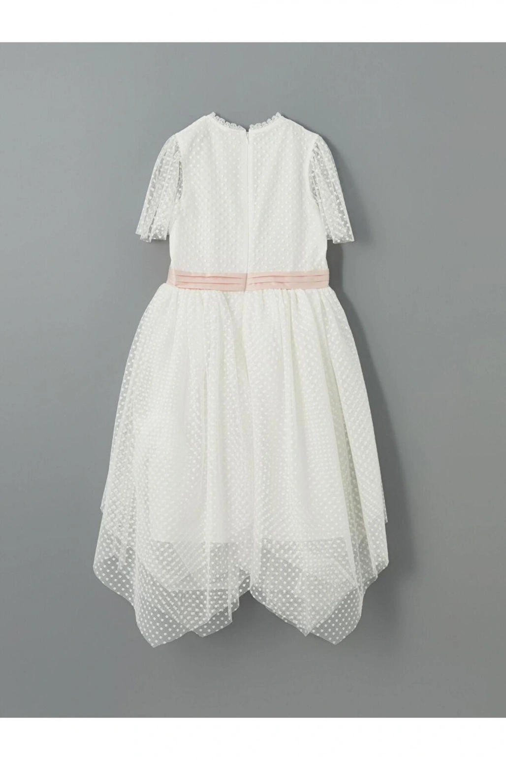 LCW Bisiklet Yaka Kız Çocuk Dantel Elbise