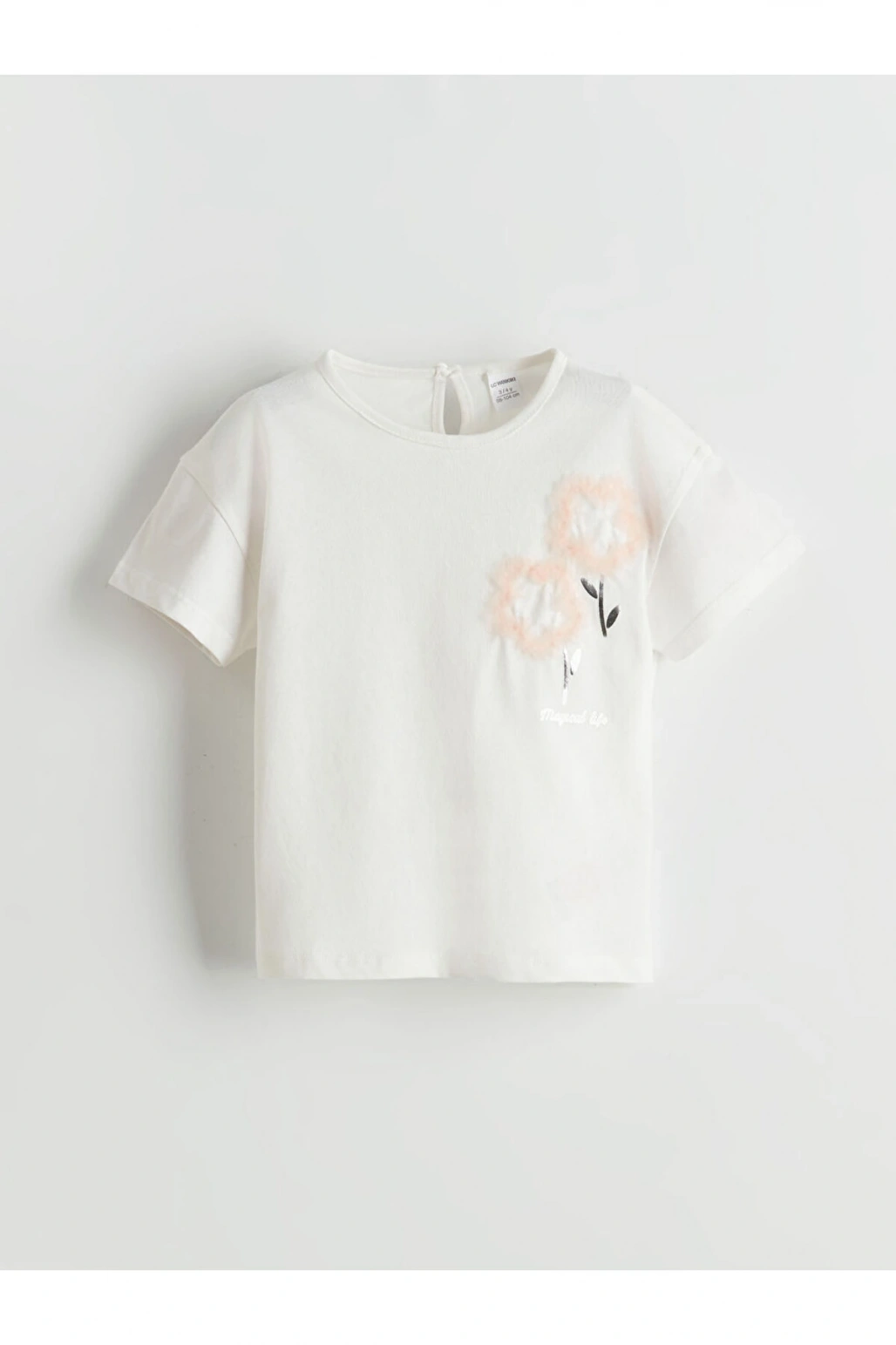LCW Bisiklet Yaka Pamuklu Kız Çocuk Tişört