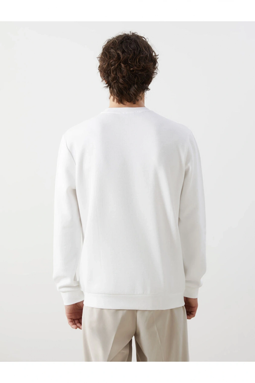 LCW Bisiklet Yaka Uzun Kollu Baskılı Erkek Kalın Sweatshirt