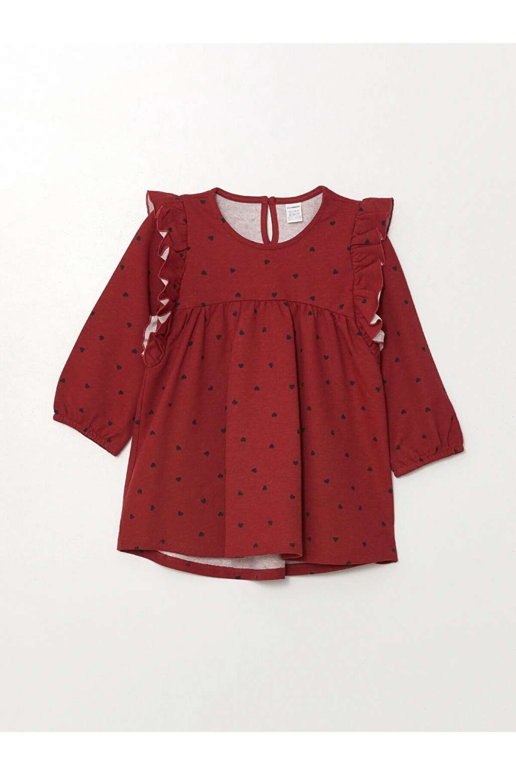 LCW Bisiklet Yaka Uzun Kollu Baskılı Kız Bebek Elbise