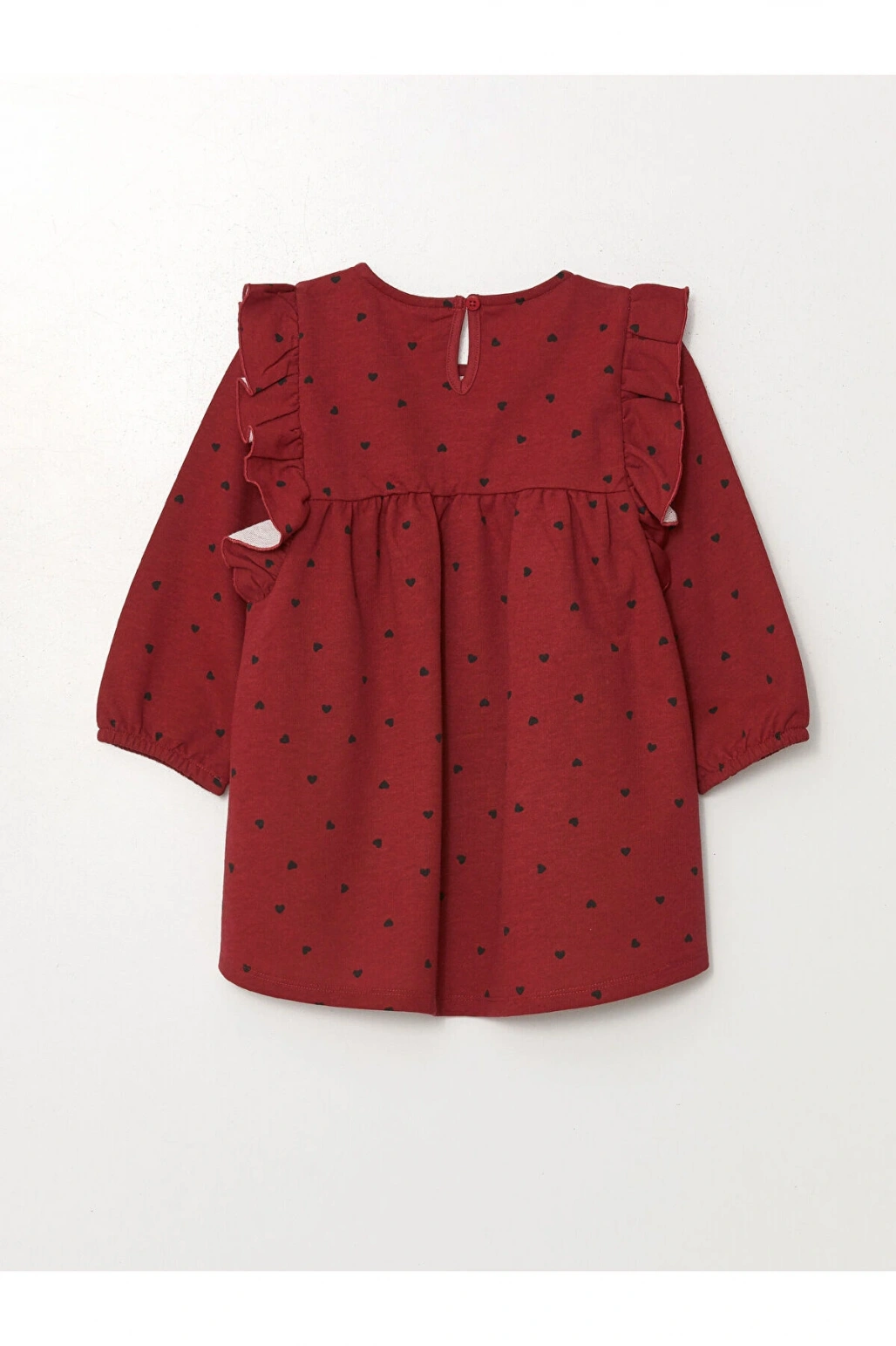 LCW Bisiklet Yaka Uzun Kollu Baskılı Kız Bebek Elbise