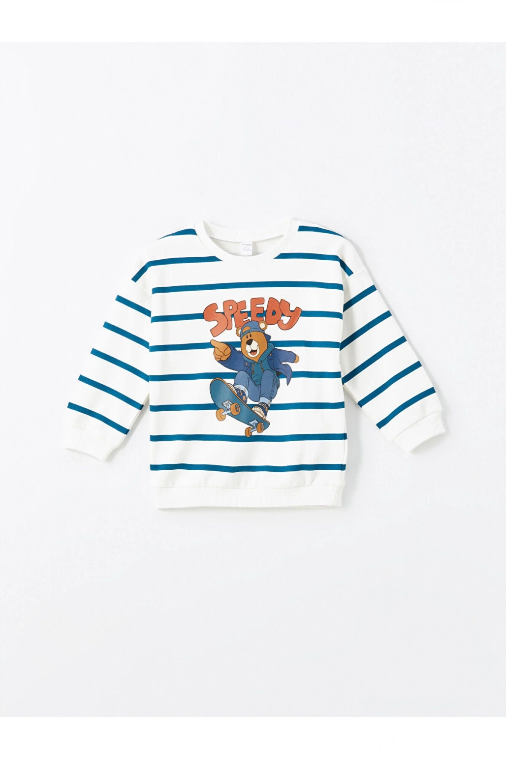 Lcw Bisiklet Yaka Uzun Kollu Çizgili Erkek Bebek Sweatshirt Ve Eşofman Alt 2li Takım