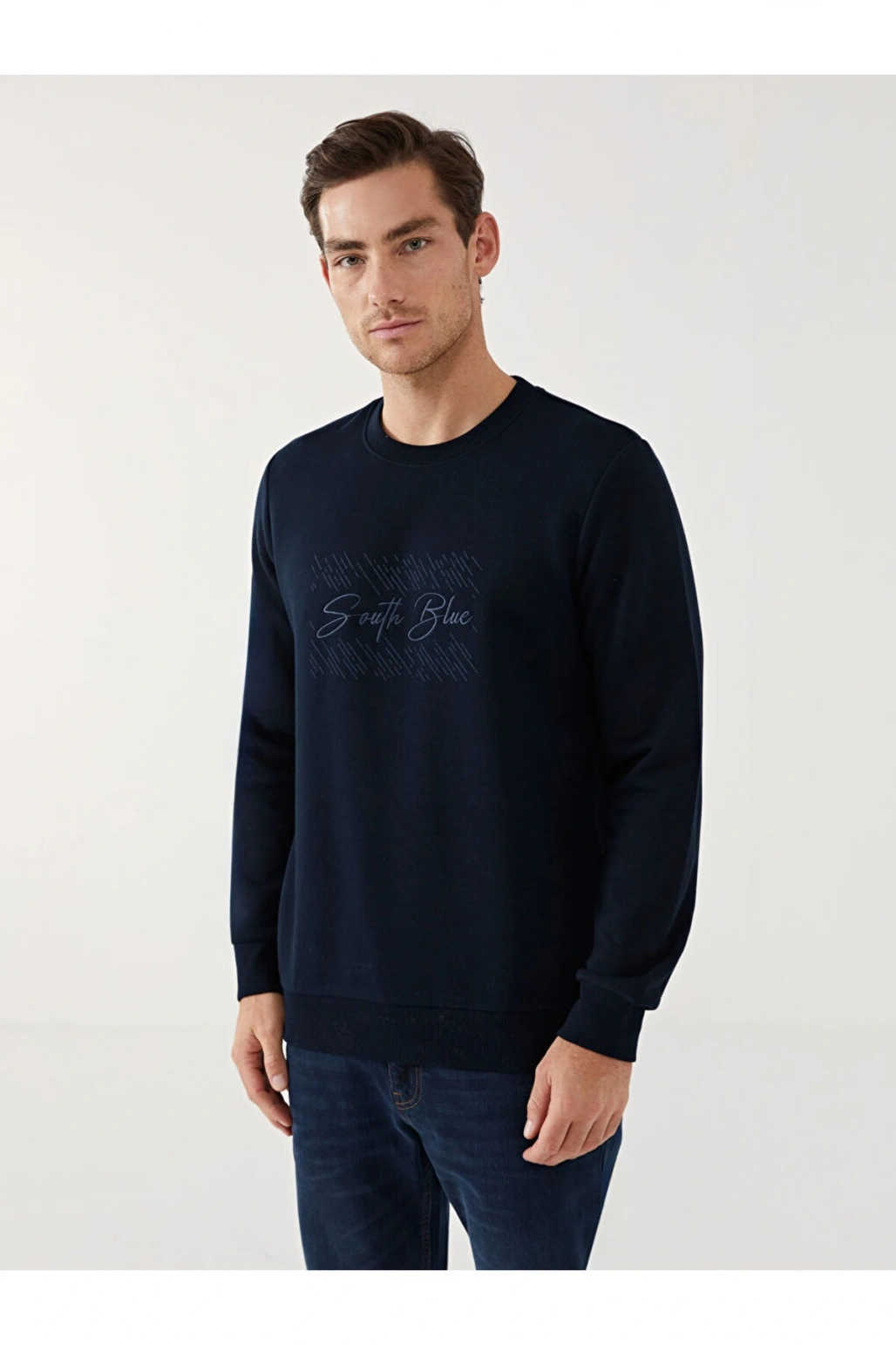 LCW Bisiklet Yaka Uzun Kollu Erkek Sweatshirt