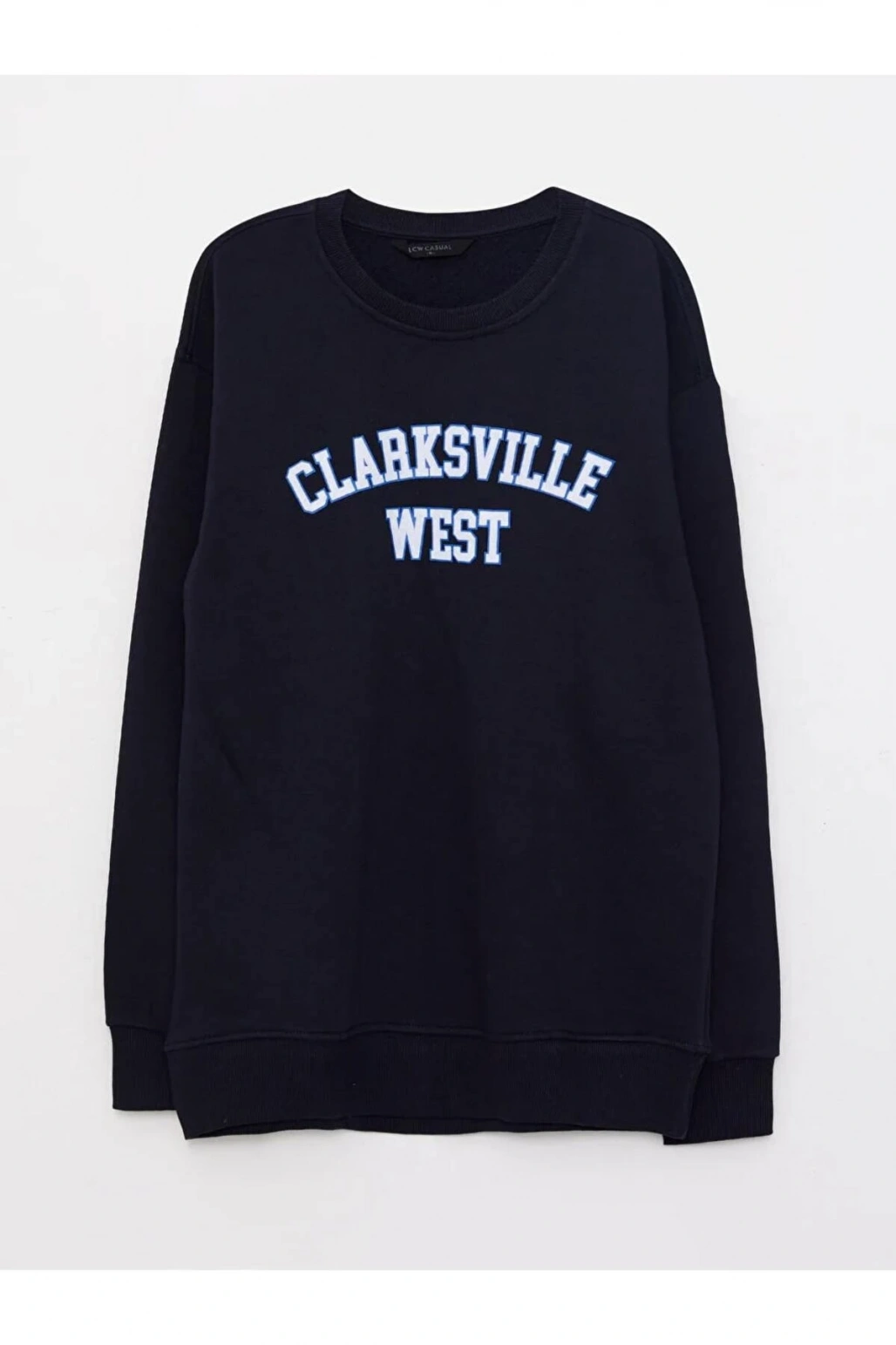 LCW Casual Lacivert Bisiklet Yaka Uzun Kollu Baskılı Erkek Sweatshirt