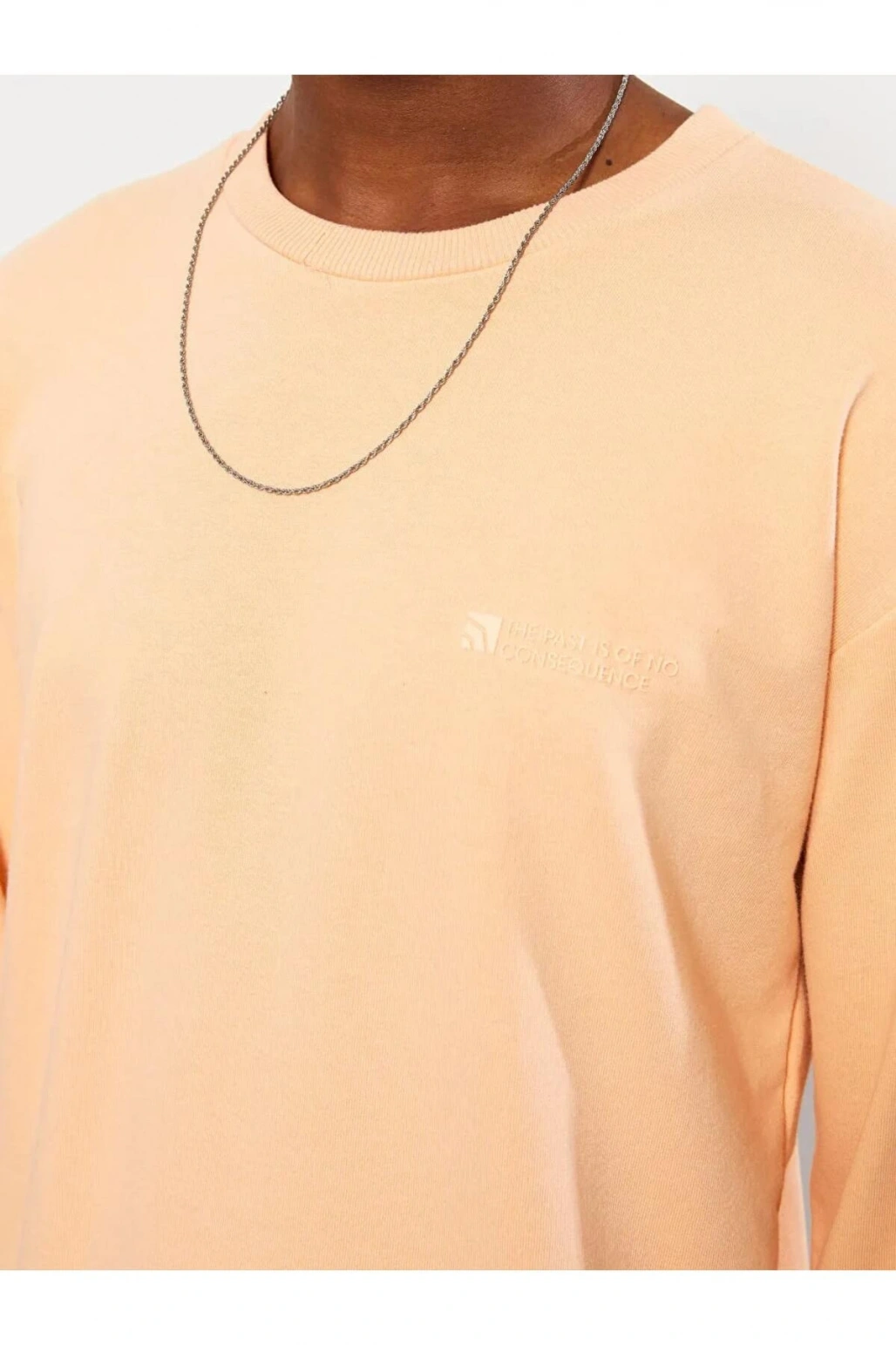 LCW Casual Mercan Bisiklet Yaka Uzun Kollu Baskılı Erkek Sweatshirt