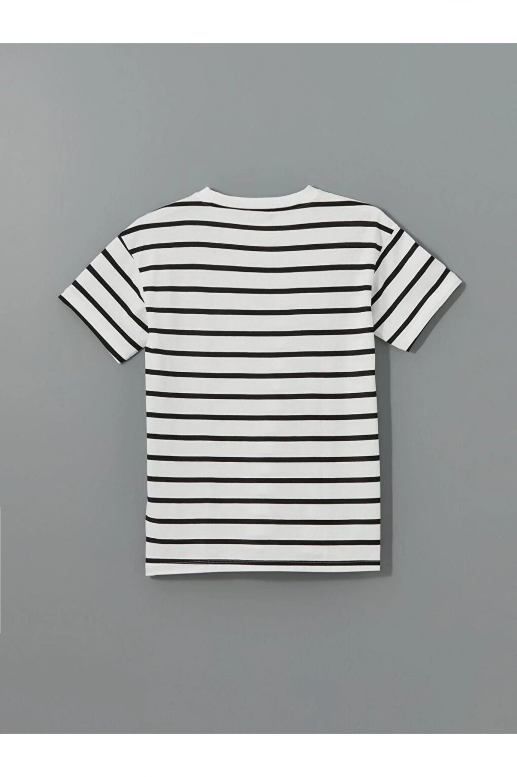 LCW Comfort Bisiklet Yaka Çizgili Kadın Tişört