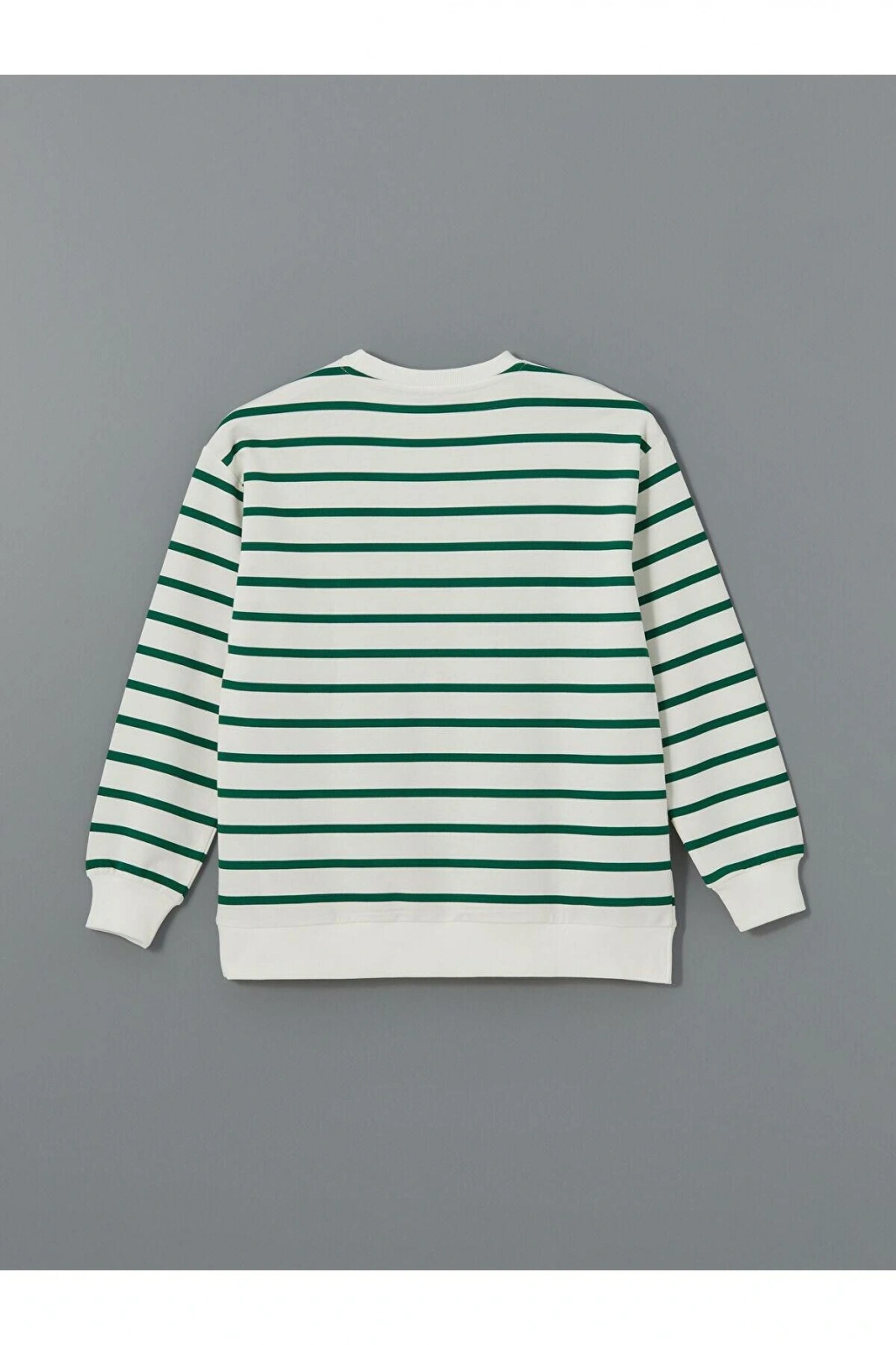 LCW Comfort Çizgili Bisiklet Yaka Çizgili Kadın Sweatshirt (W4)