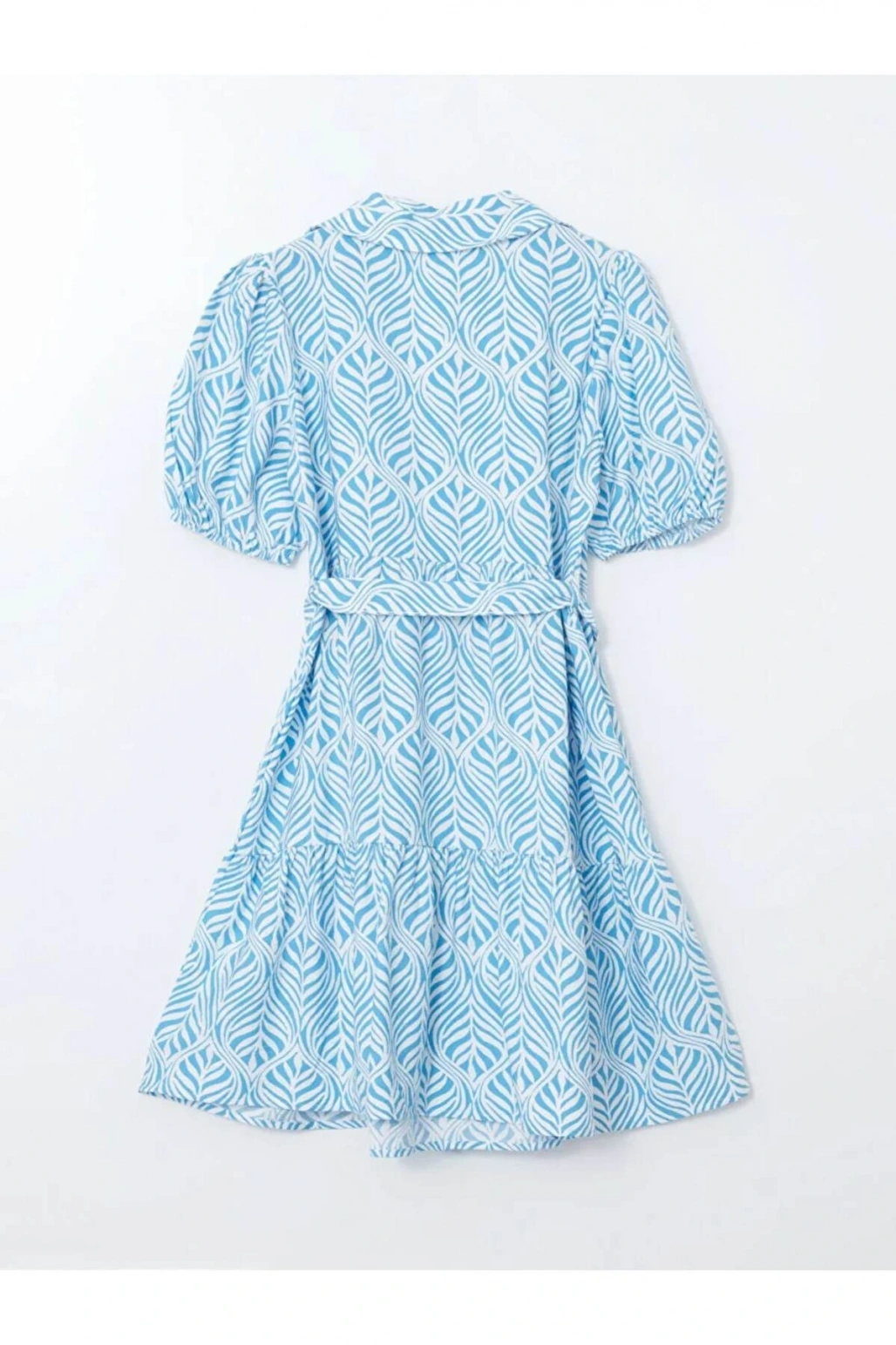 LCW Comfort Indigo Gömlek Yaka Desenli Kadın Elbise