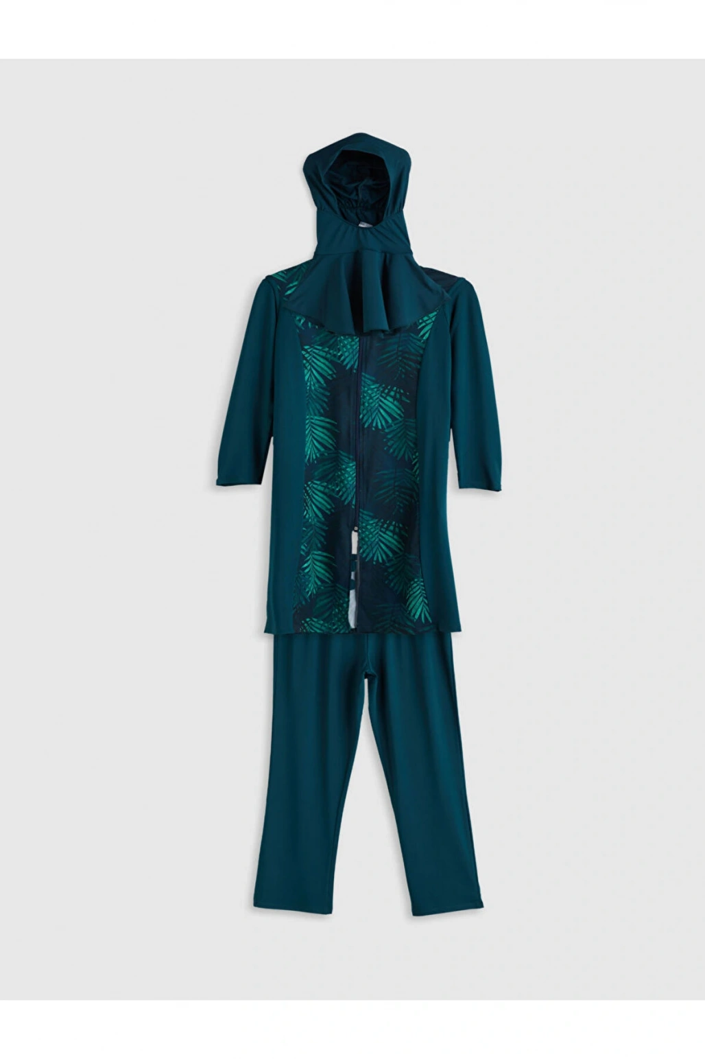 LCW Dik Yaka Çiçekli Kadın Tesettür Mayo Takımı