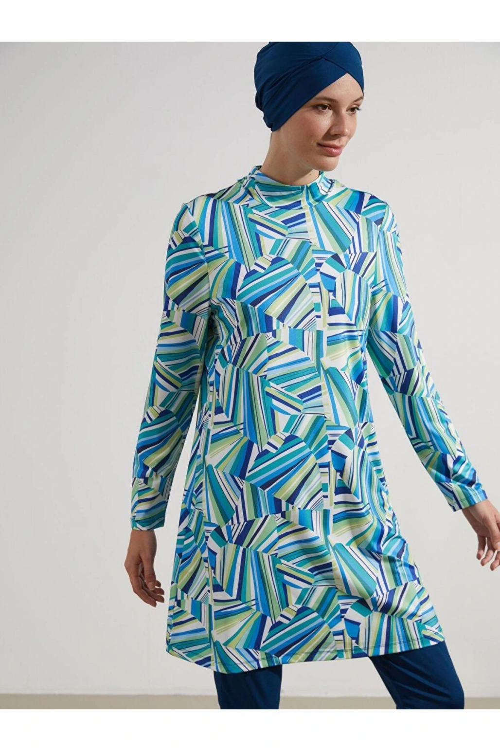 LCW DREAM Dik Yaka Desenli Kadın Tesettür Mayo Takımı (S5)