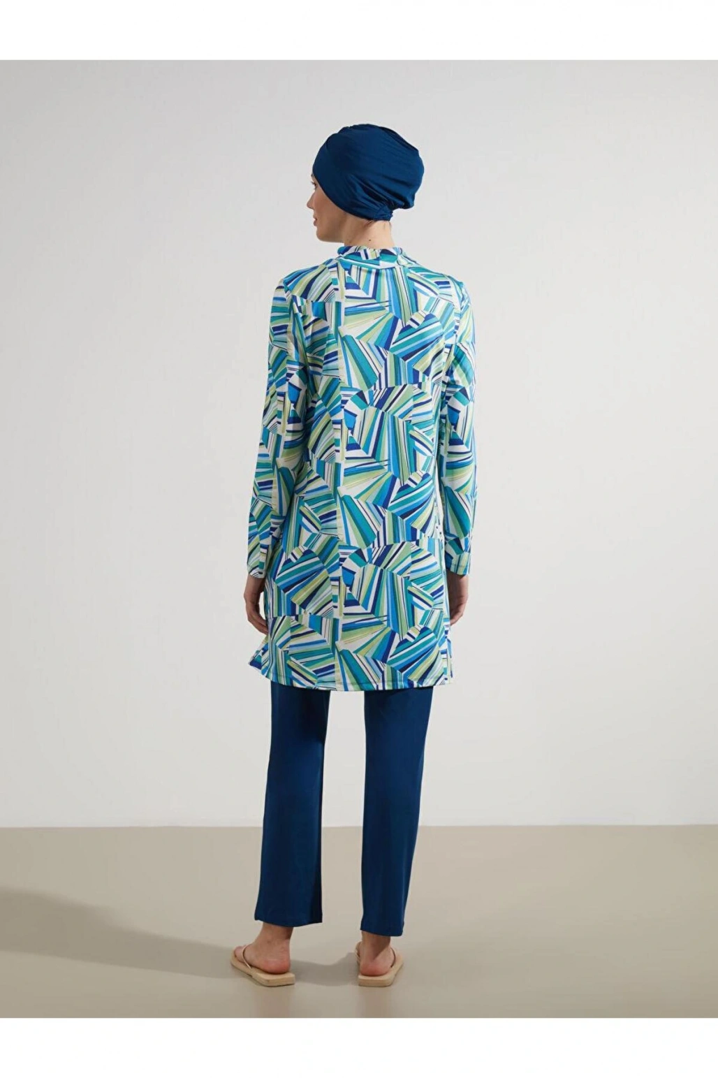 LCW DREAM Dik Yaka Desenli Kadın Tesettür Mayo Takımı (S5)