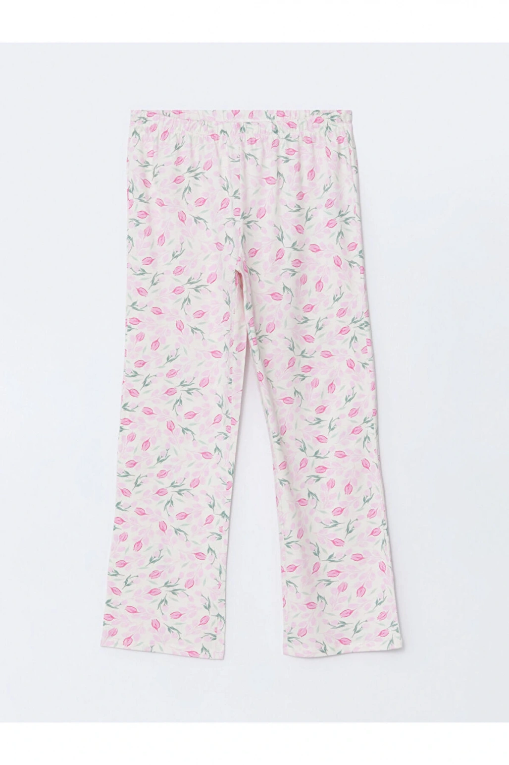 LCW DREAM Ekru Gömlek Yaka Çiçekli Kadın Pijama Takım