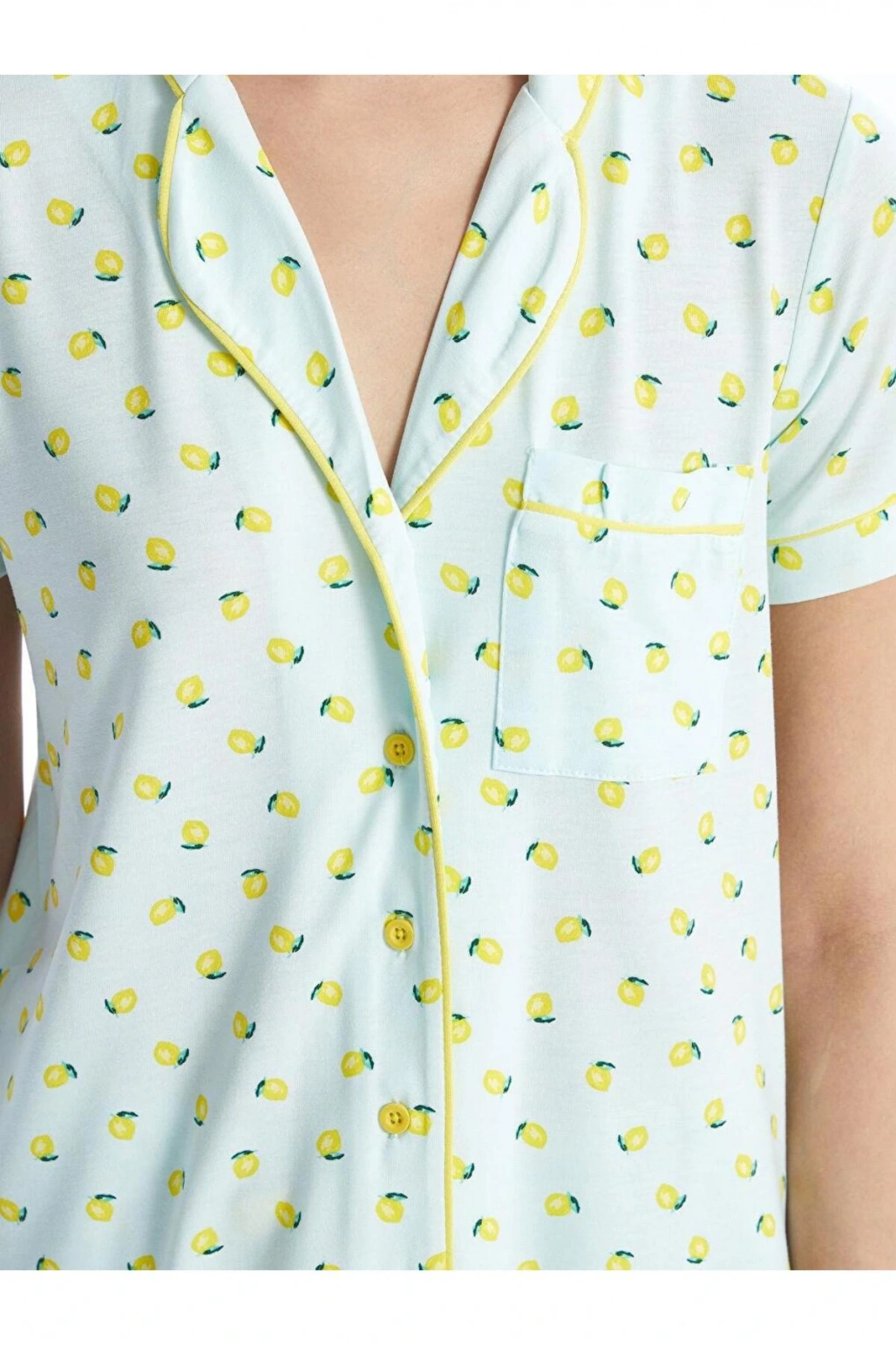 LCW DREAM Gömlek Yaka Baskılı Kadın Pijama Takımı