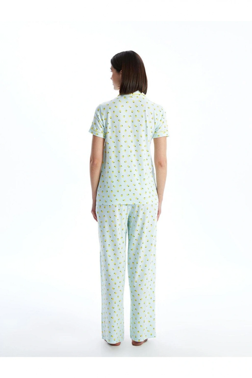 LCW DREAM Gömlek Yaka Baskılı Kadın Pijama Takımı