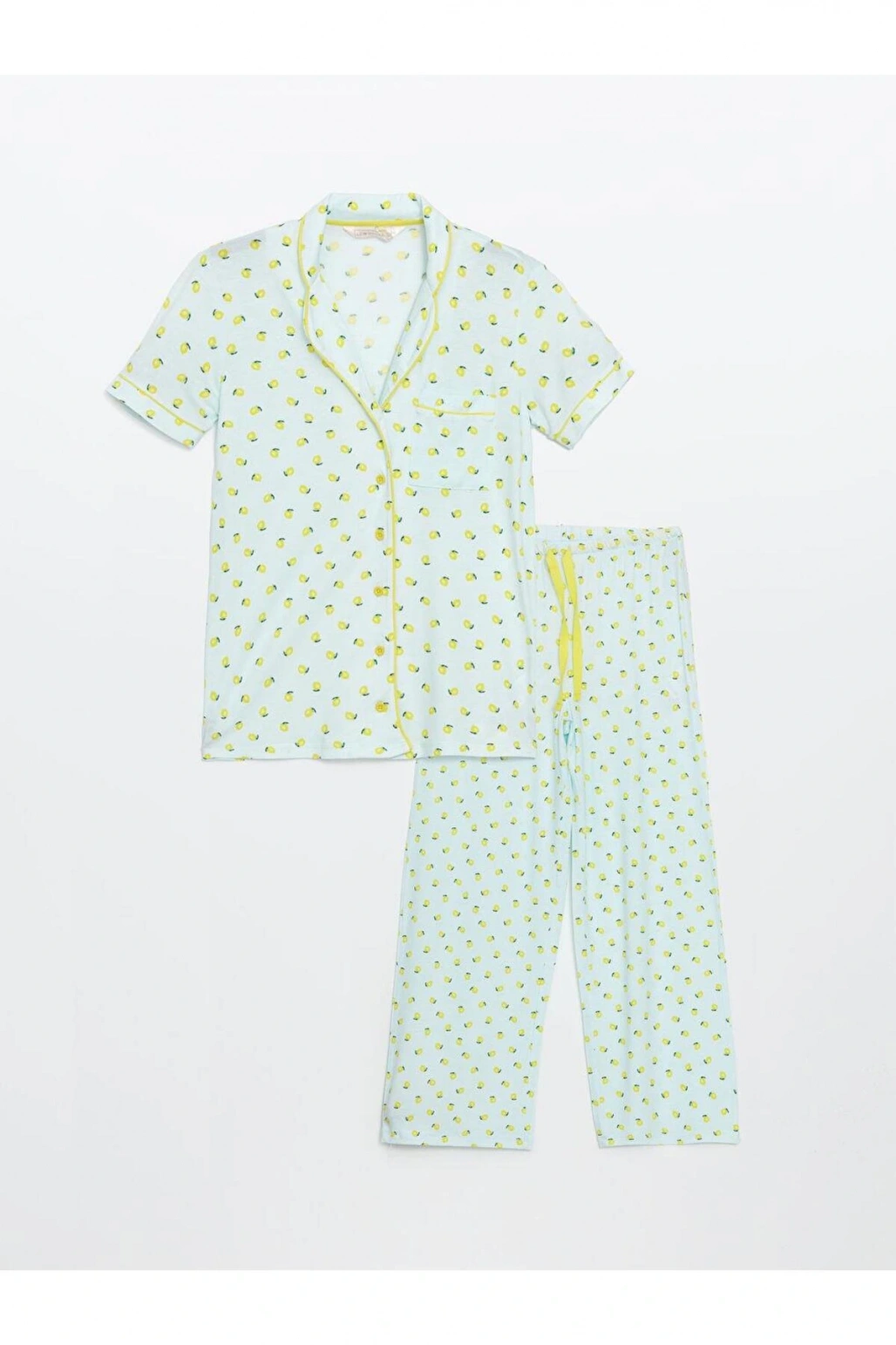 LCW DREAM Gömlek Yaka Baskılı Kadın Pijama Takımı