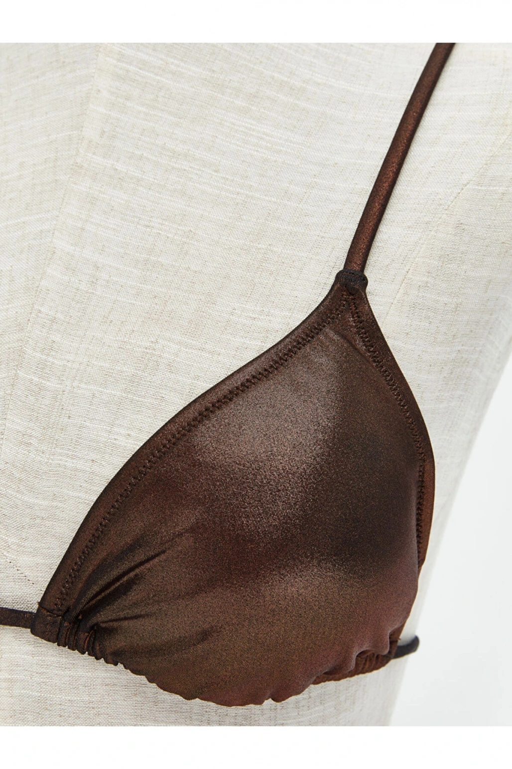 LCW DREAM Gri Düz Çıkabilir Pedli Kadın Bikini Üst