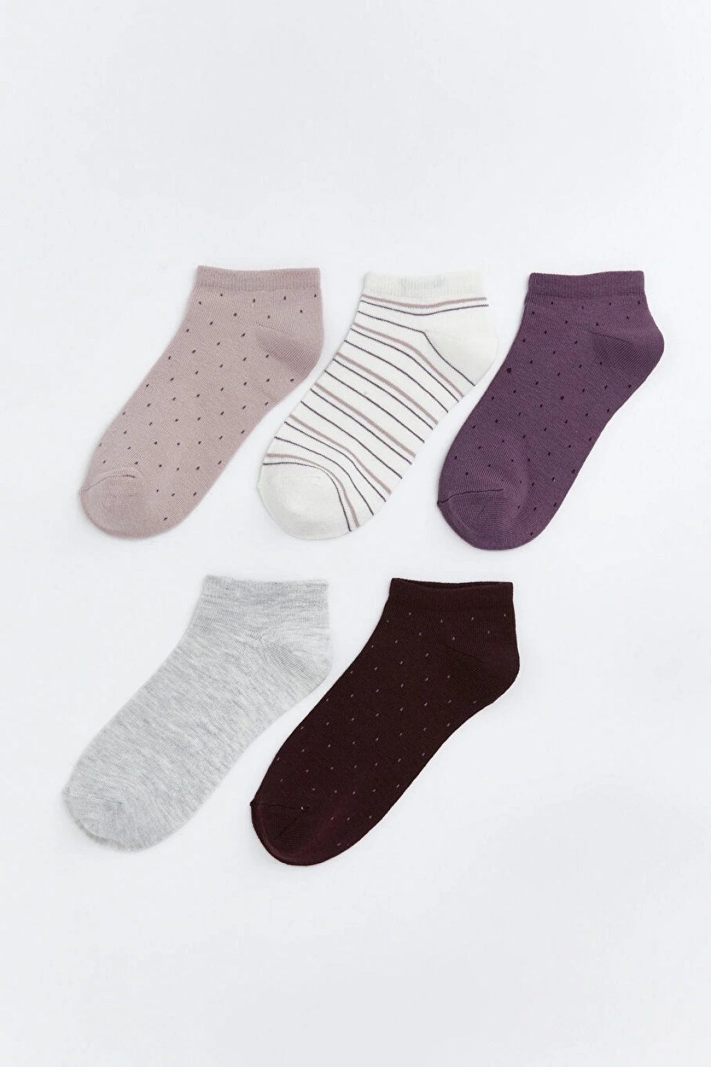 LCW DREAM Mor Desenli Kadın Patik Çorap 5 li